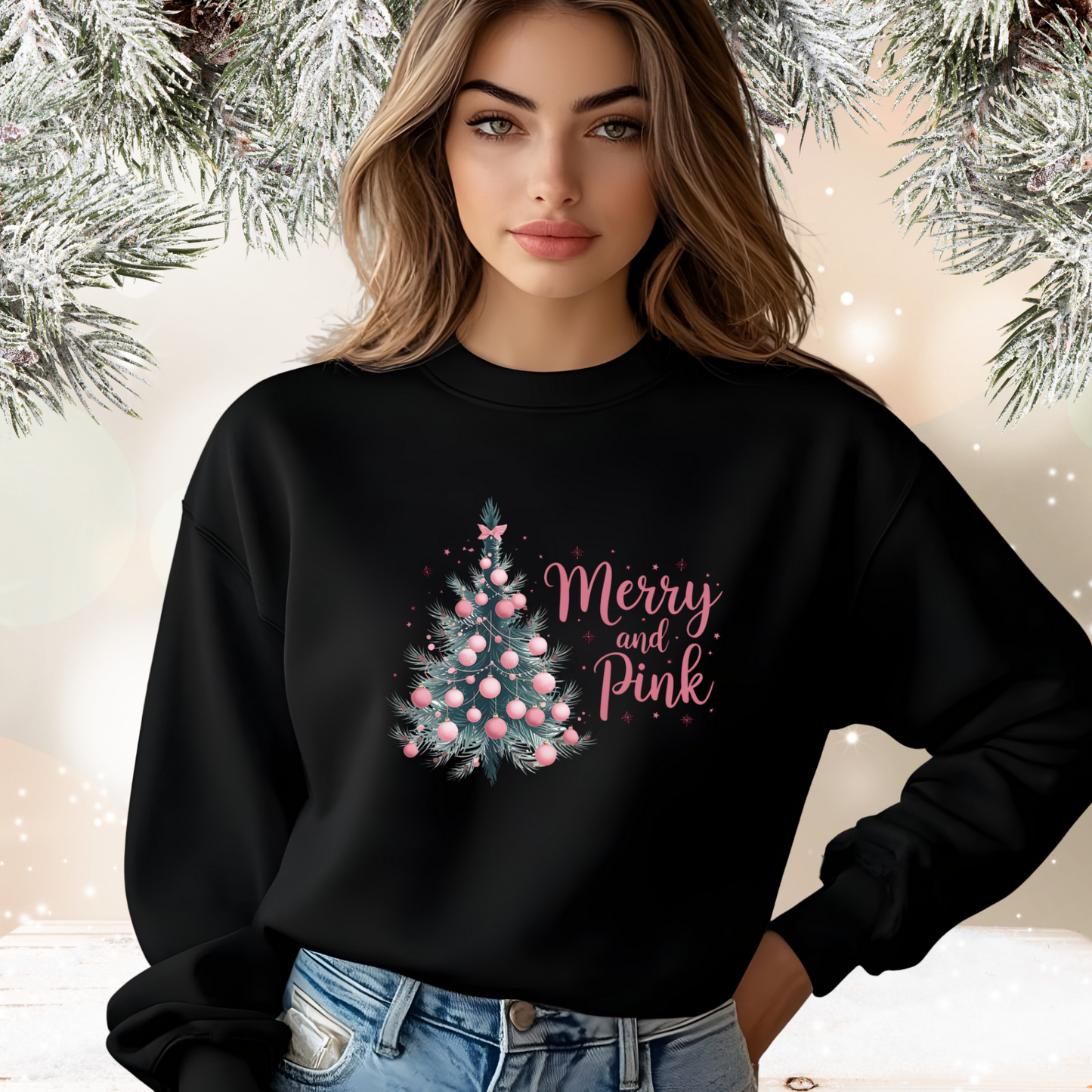 Merry And Pink Crewneck Sweatshirt