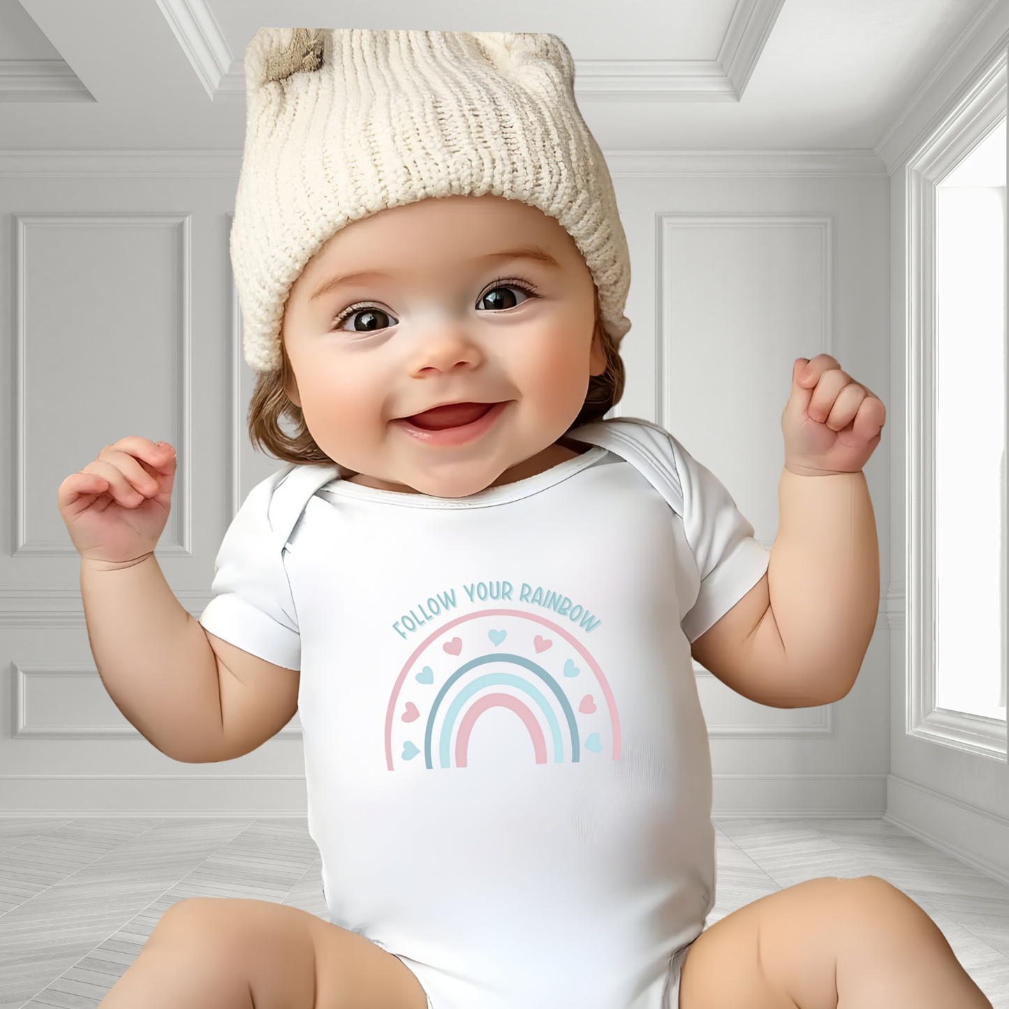 Follow Your Rainbow Infant Short Sleeve Onesie