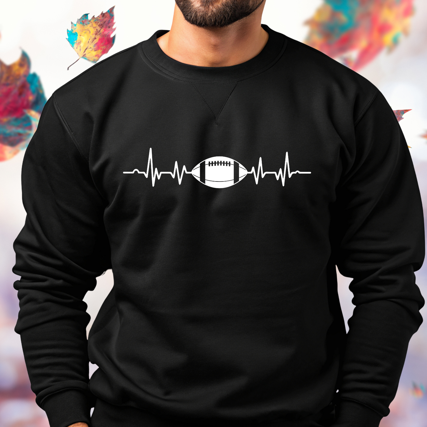 Football Heartbeat Crewneck Sweatshirt