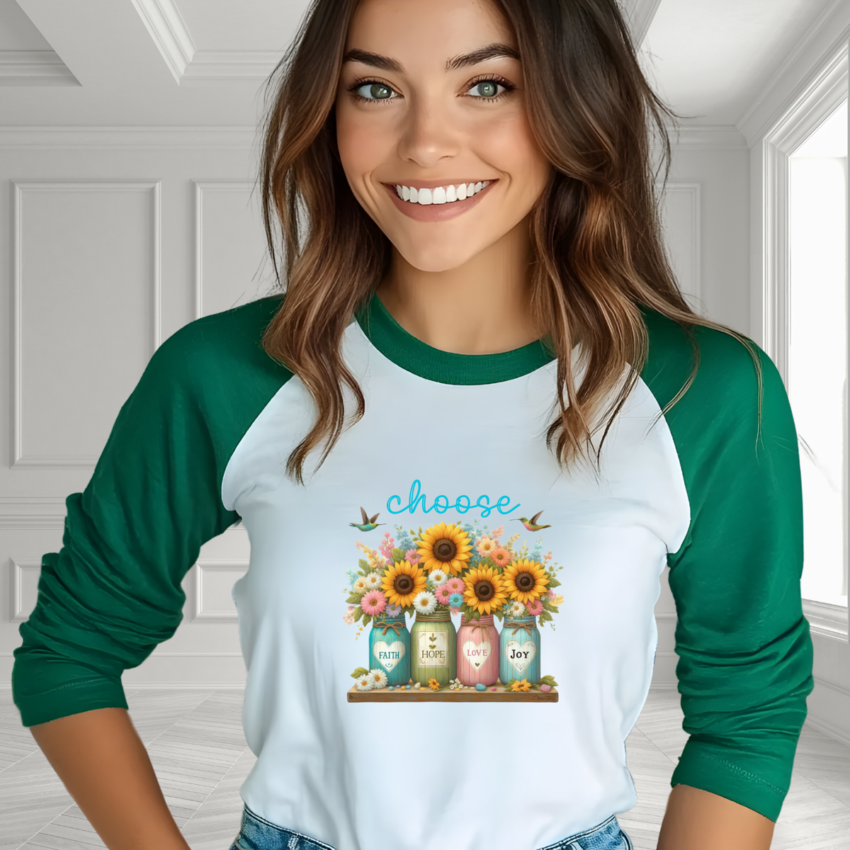 Choose Faith, Hope, Love, Joy Baseball Tee