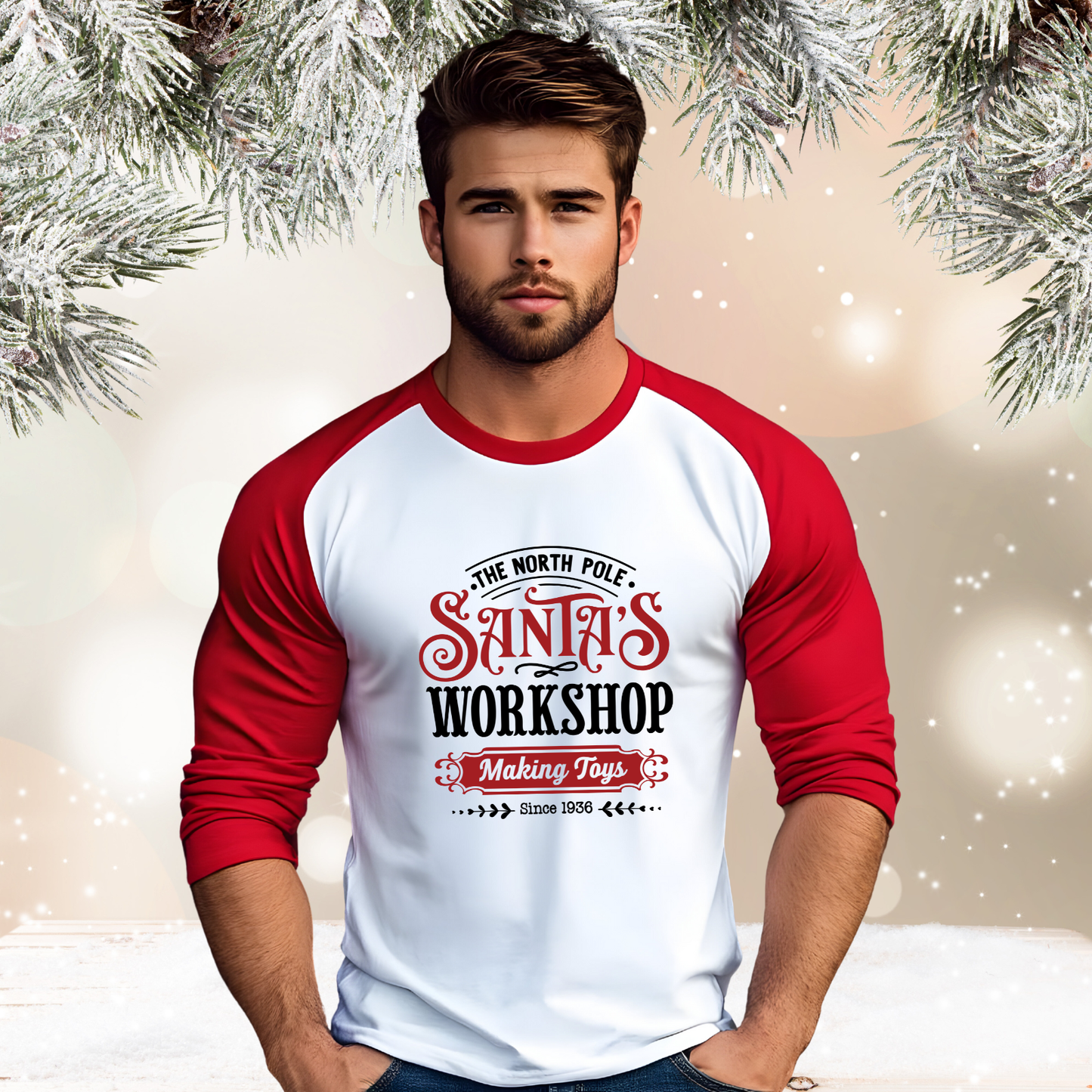 Santa’s Workshop Baseball Tee