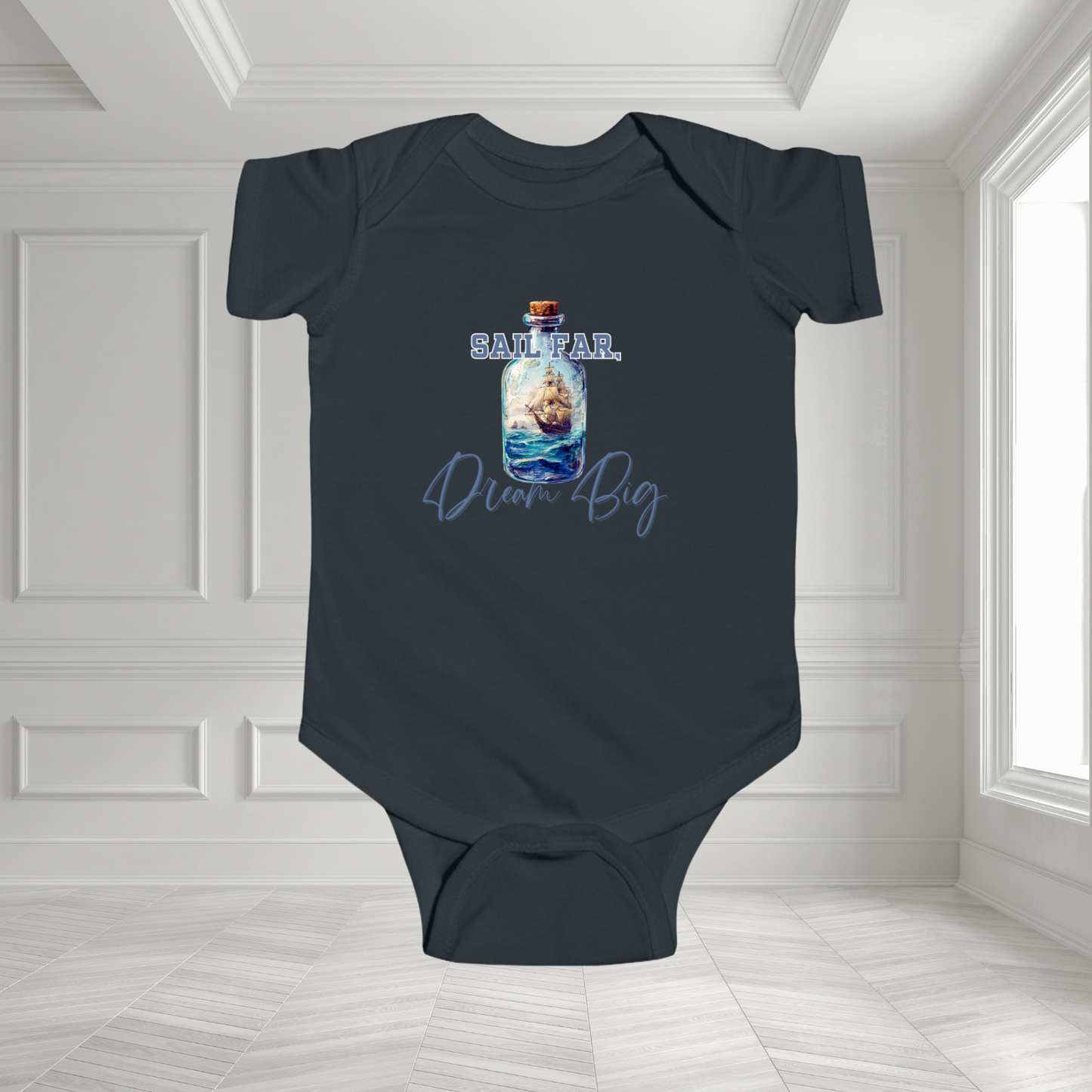Sail Far, Dream Big Infant Short Sleeve Onesie
