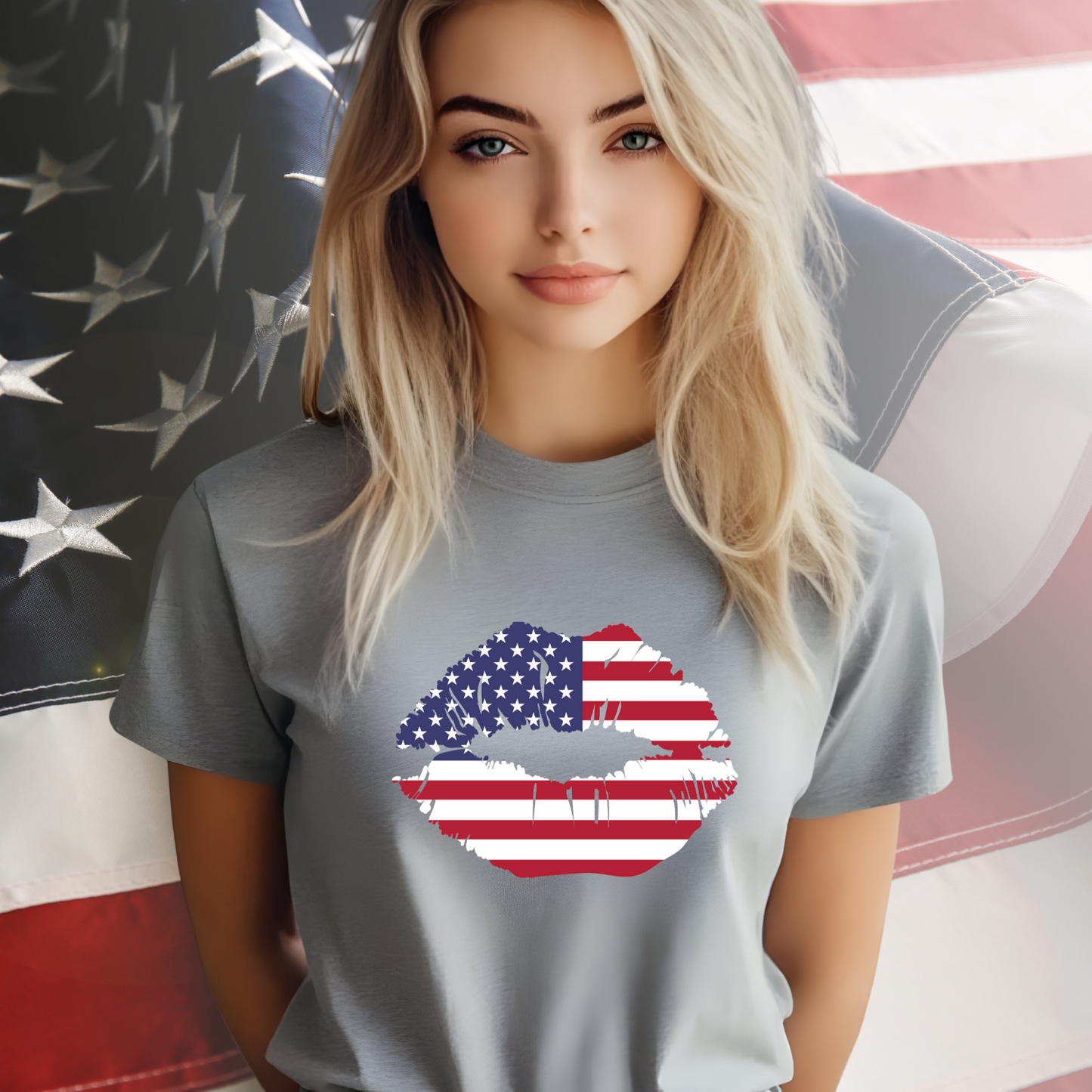 American Flag Lips T-Shirt