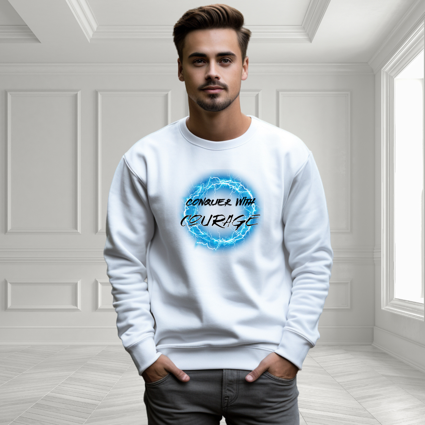 Conquer With Courage Crewneck Sweatshirt