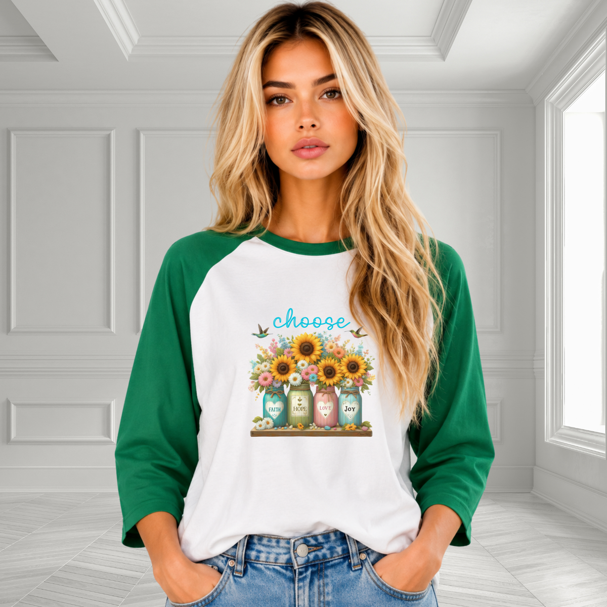 Choose Faith, Hope, Love, Joy Baseball Tee