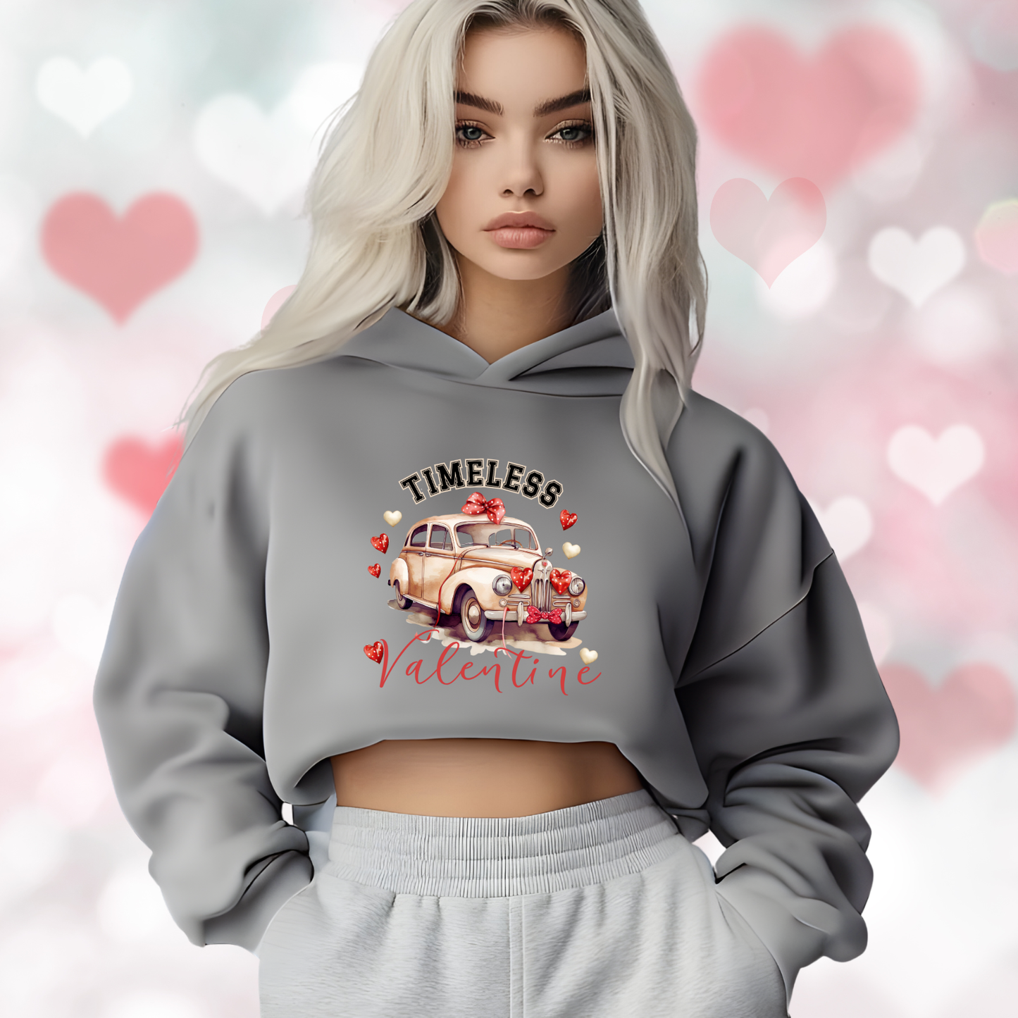 Timeless Valentine Crop Hoodie