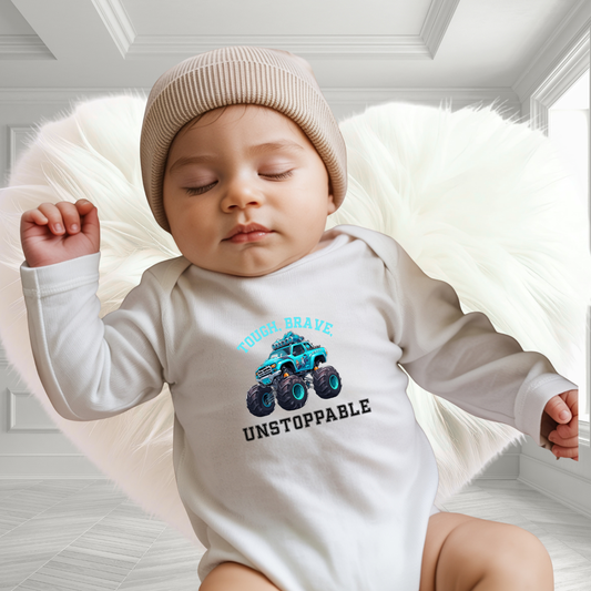 Tough, Brave, Unstoppable Infant Long Sleeve Onesie