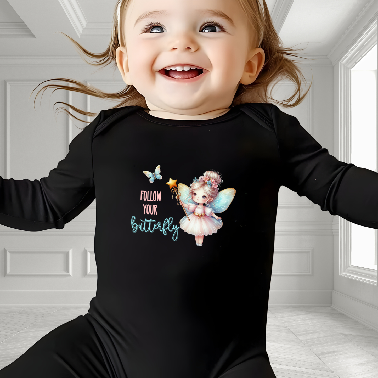 Follow Your Butterfly Infant Long Sleeve Onesie