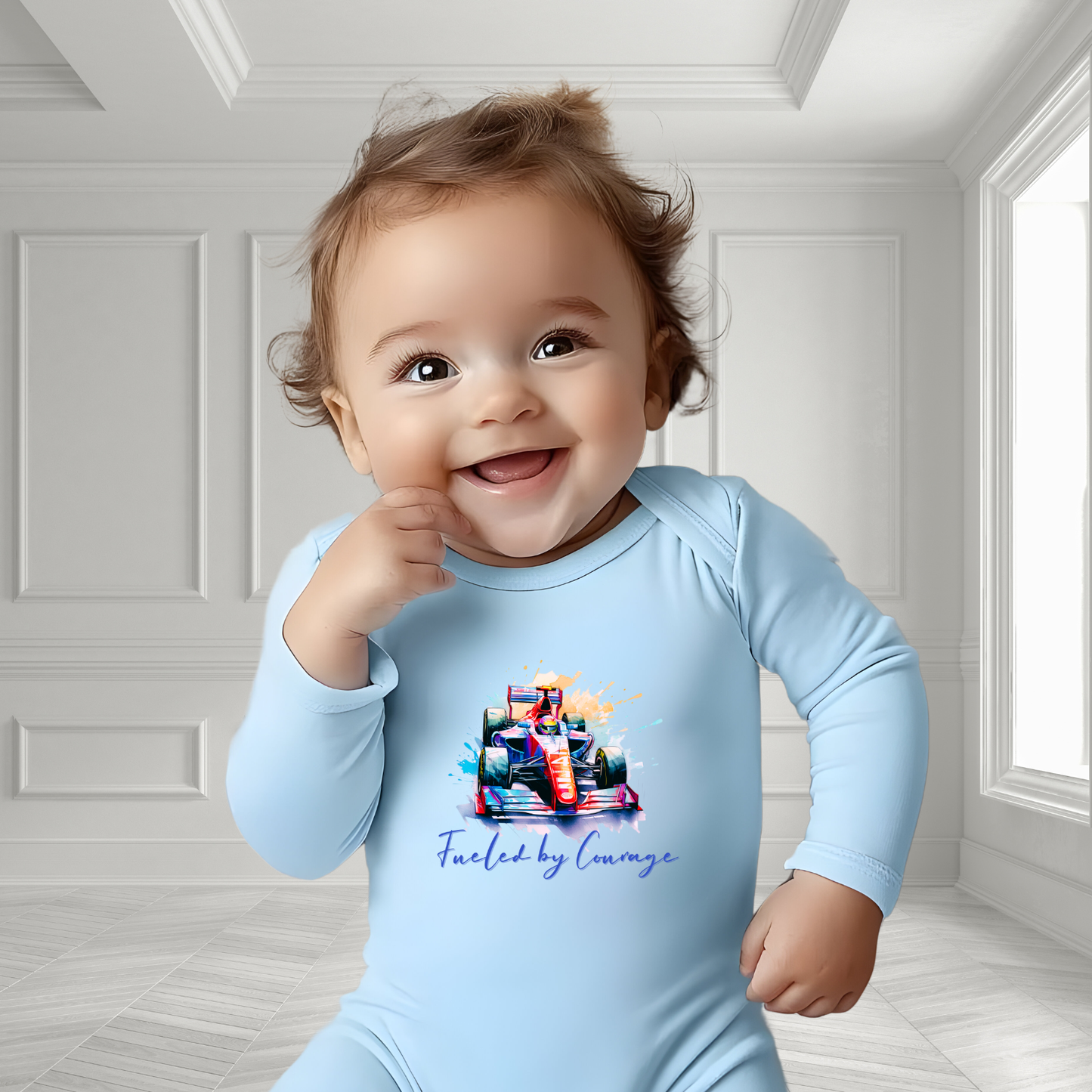 Fueled By Courage Infant Long Sleeve Onesie
