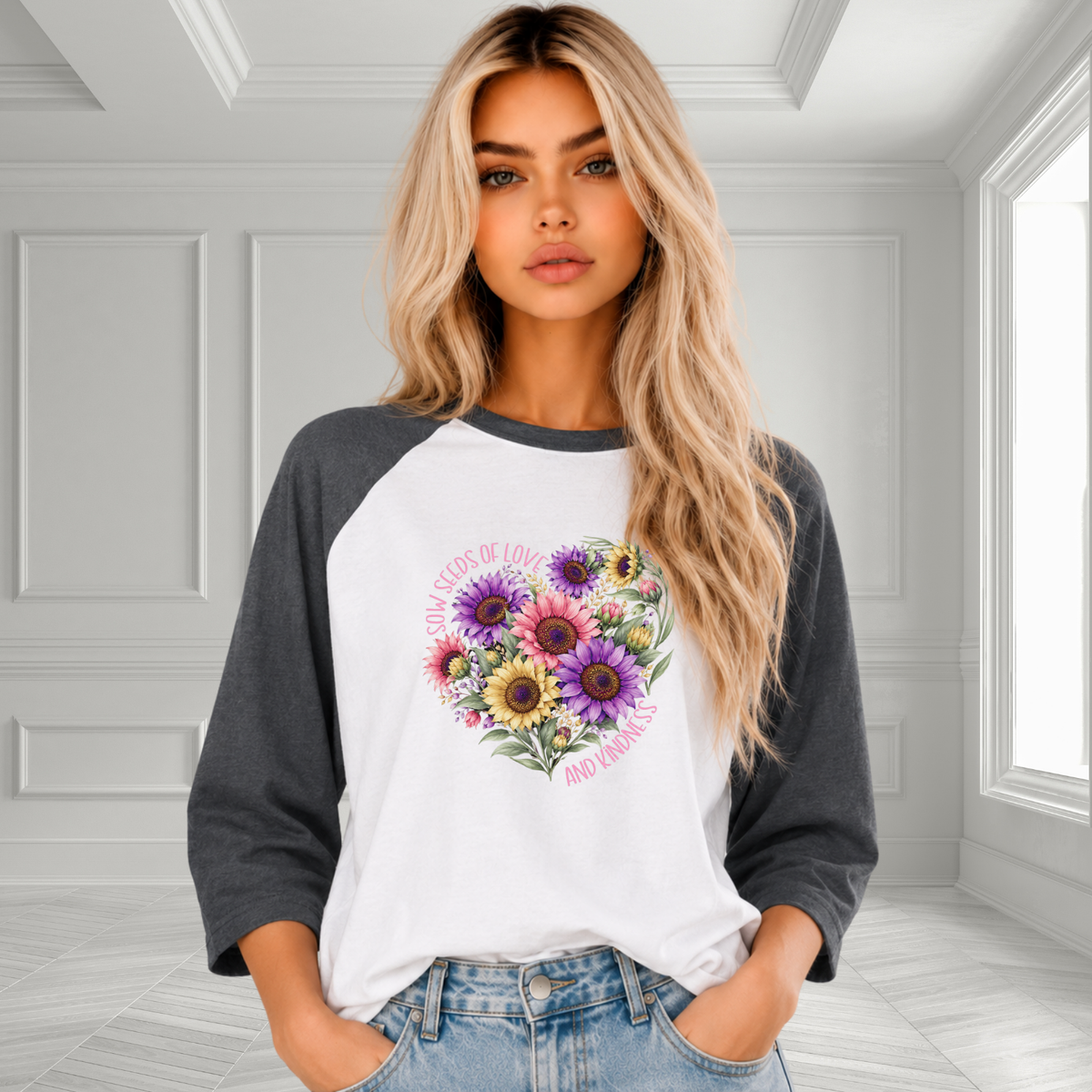Sow Seeds Of Love And Kindness Baseball Tee