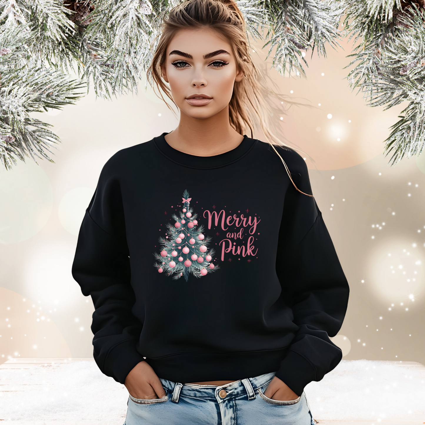 Merry And Pink Crewneck Sweatshirt