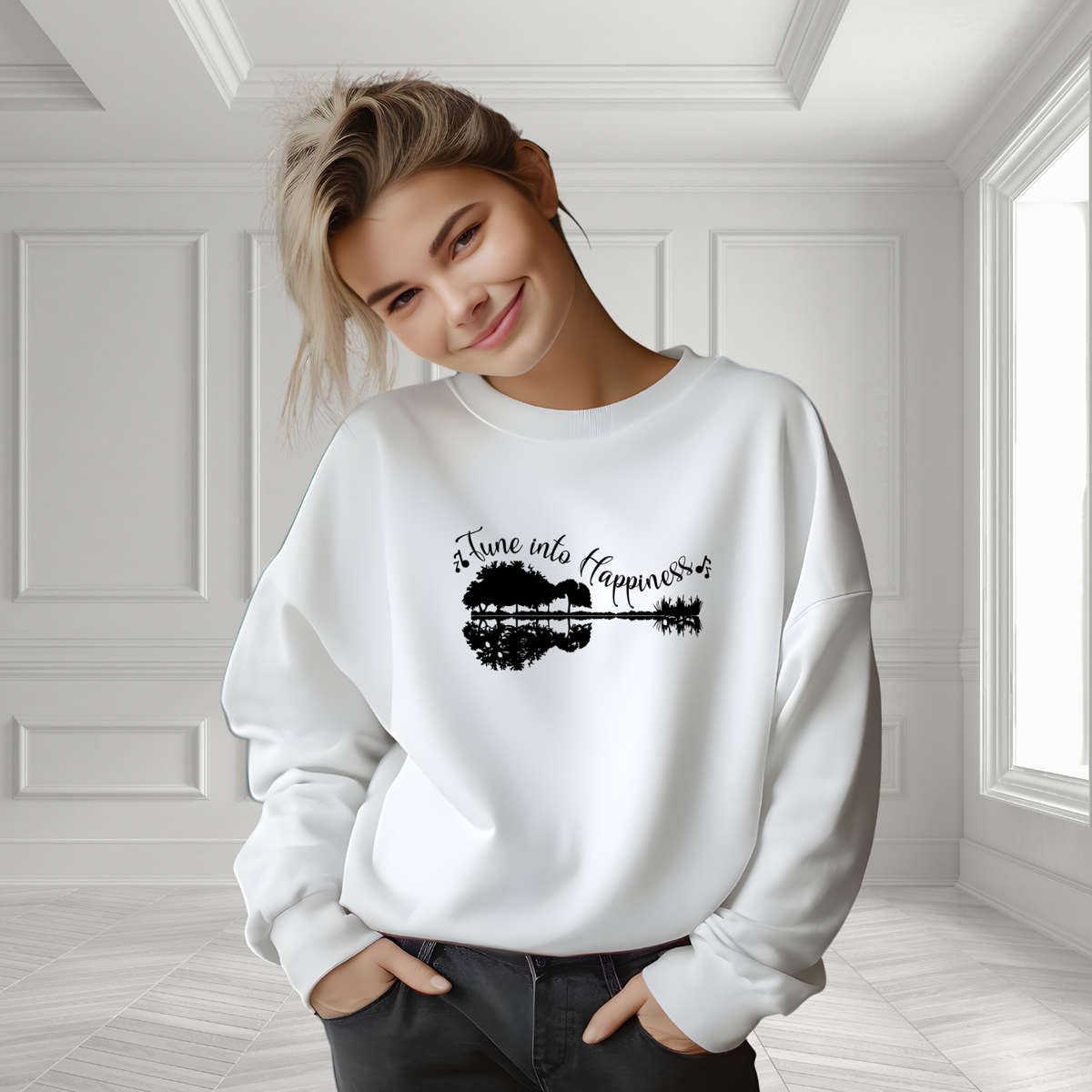 Tune Into Happiness Crewneck Sweatshirt