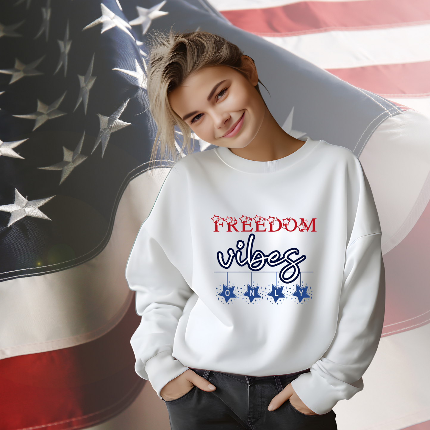 Freedom Vibes Only Crewneck Sweatshirt