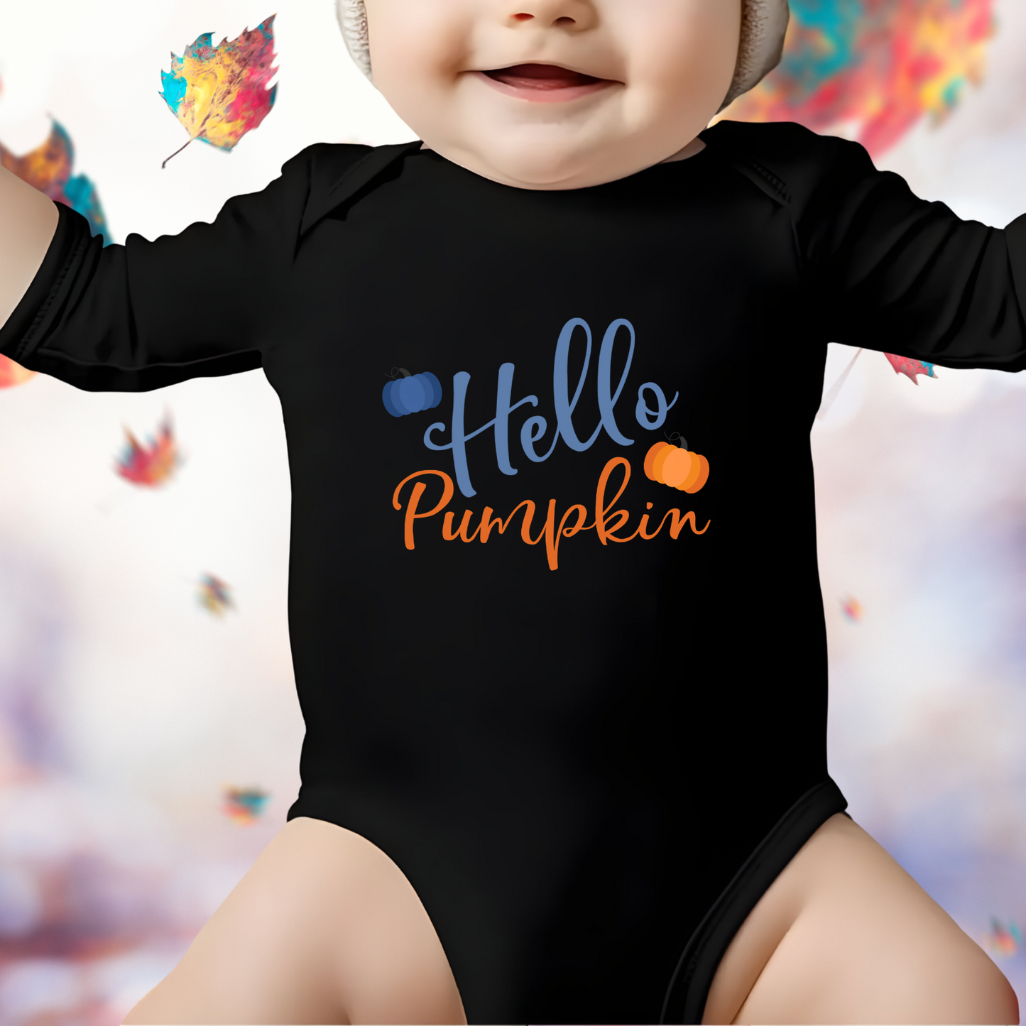 Hello Pumpkin Infant Long Sleeve Onesie