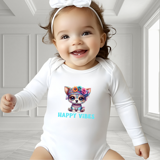 Happy Vibes Infant Long Sleeve Onesie