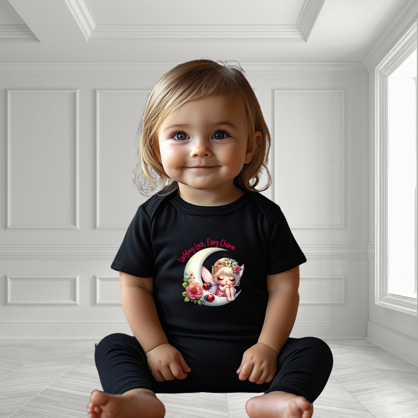 Ladybug Luck, Fairy Charm Infant Short Sleeve Onesie