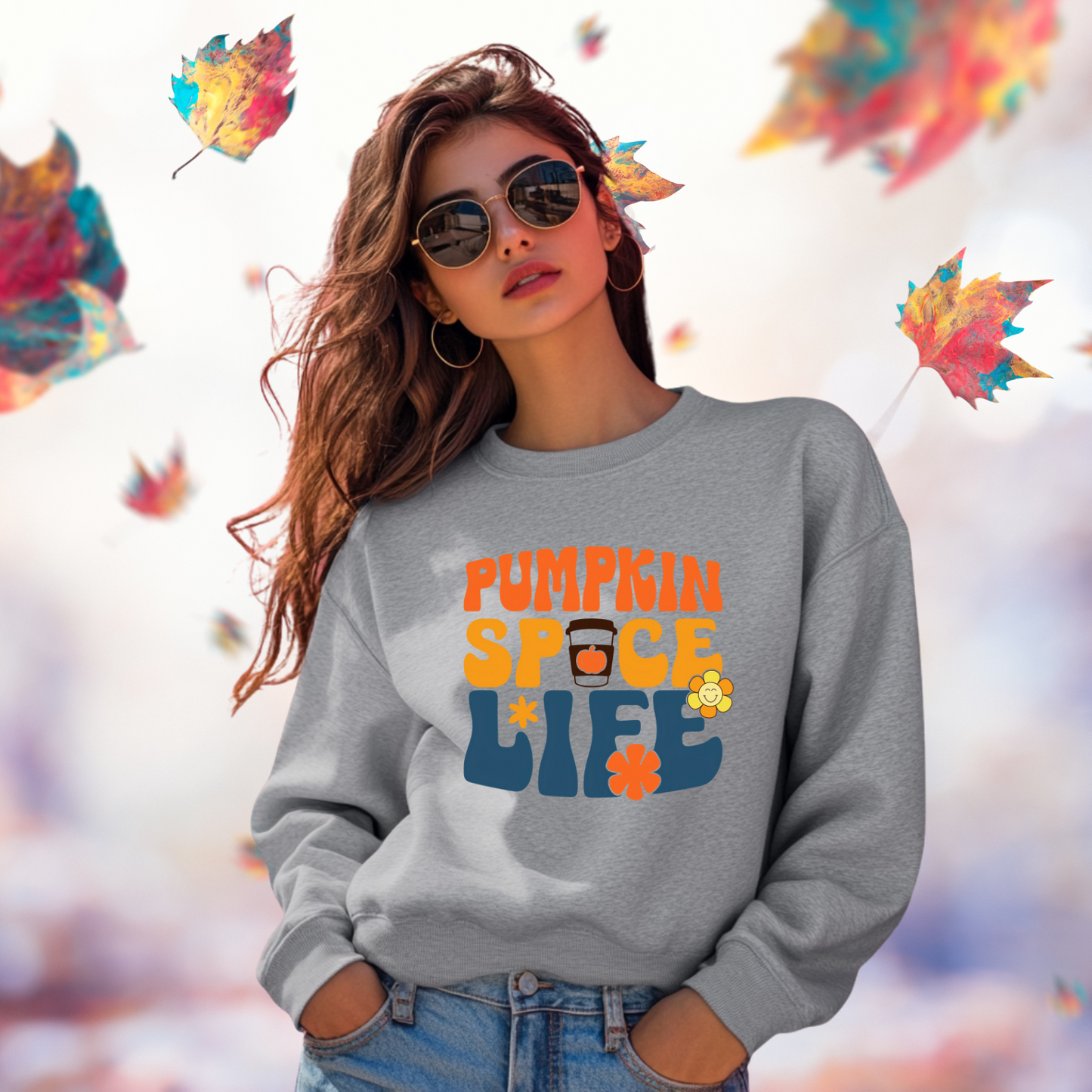 Retro Pumpkin Spice Life Crewneck Sweatshirt