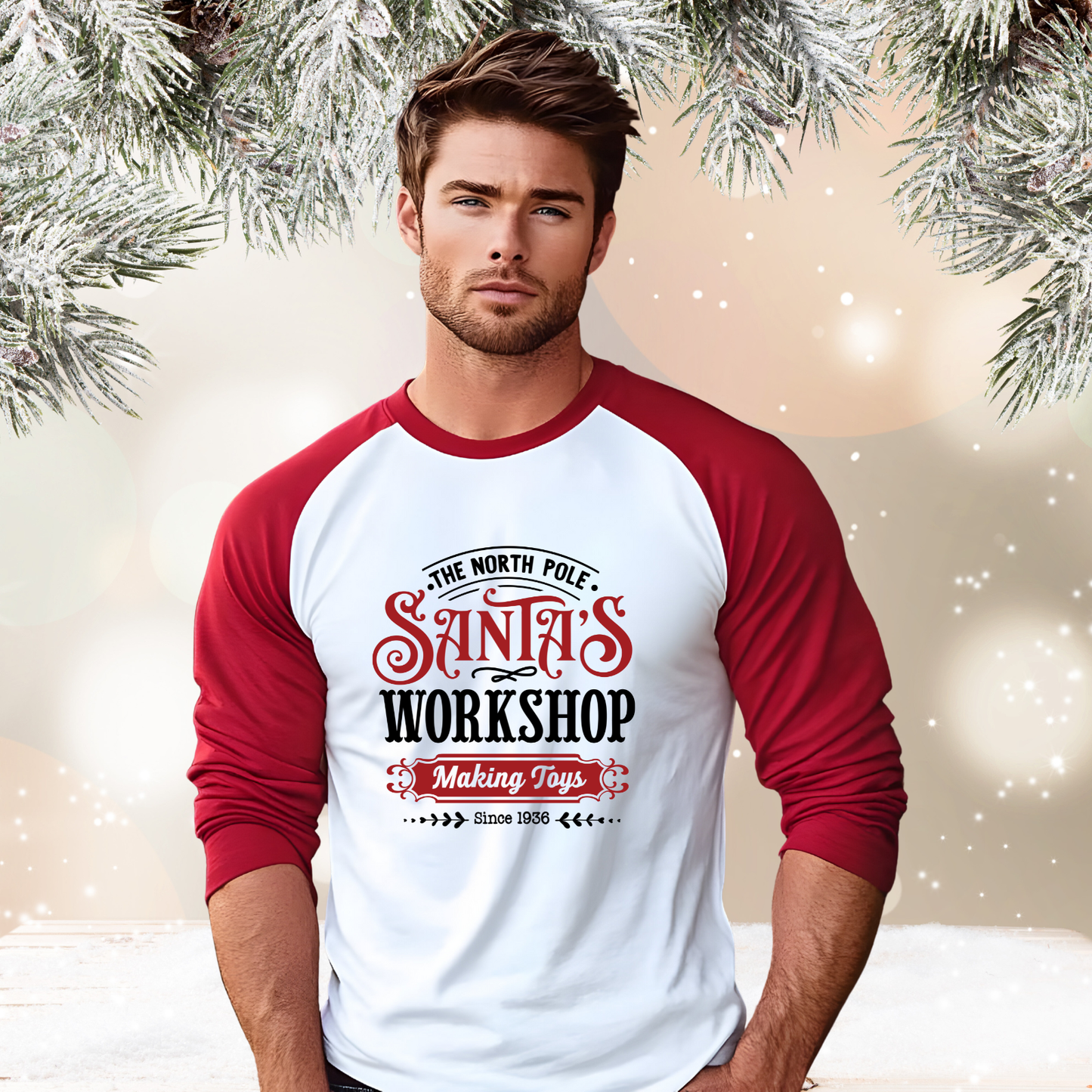 Santa’s Workshop Baseball Tee