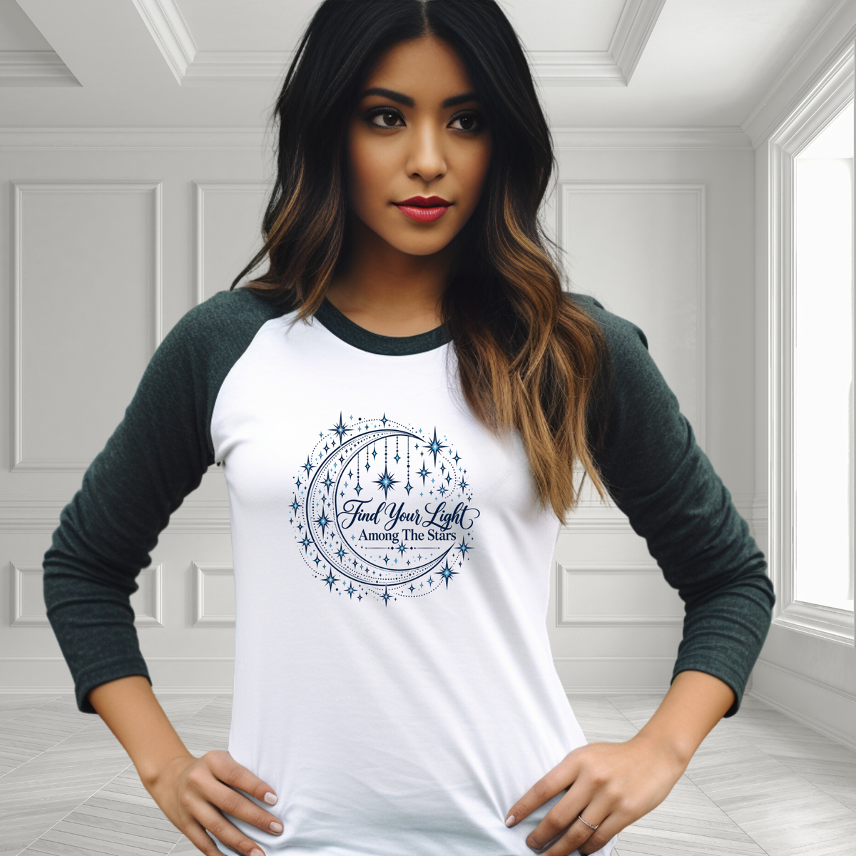 Find Your Light Among The Stars Baseball Tee