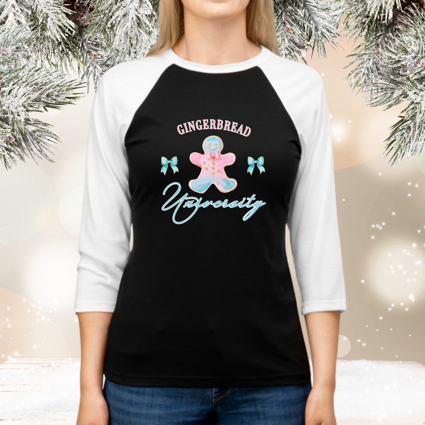 Gingerbread University Baseball Tee