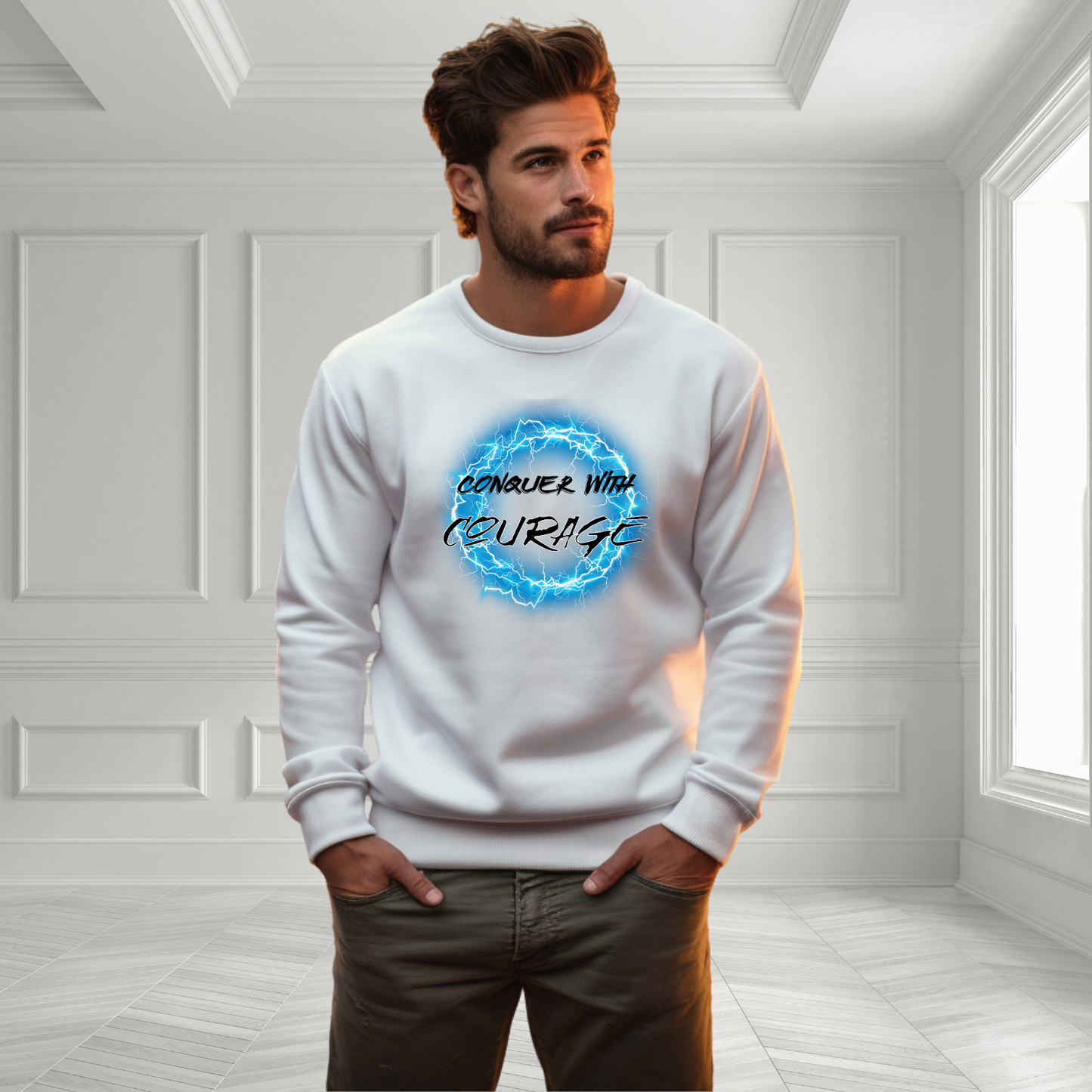 Conquer With Courage Crewneck Sweatshirt