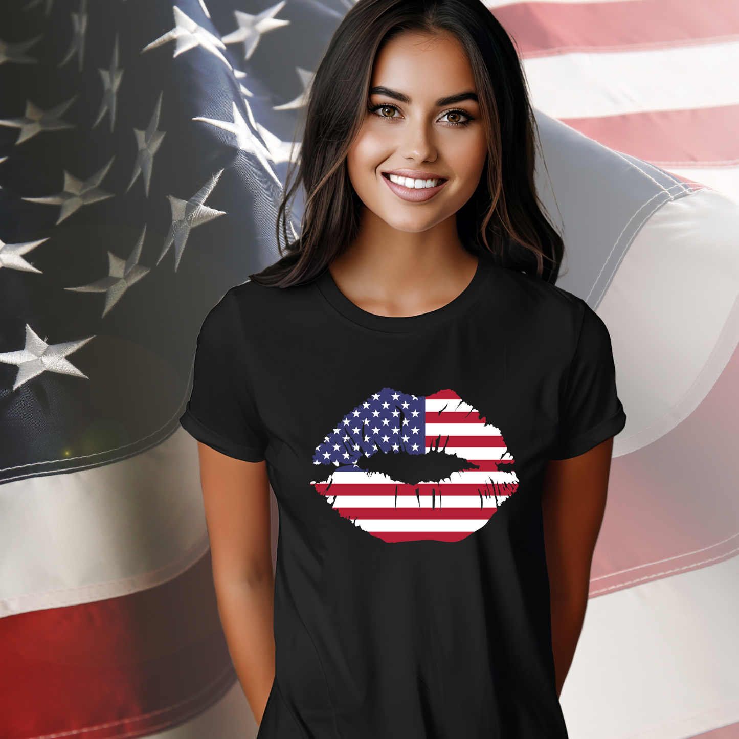 American Flag Lips T-Shirt