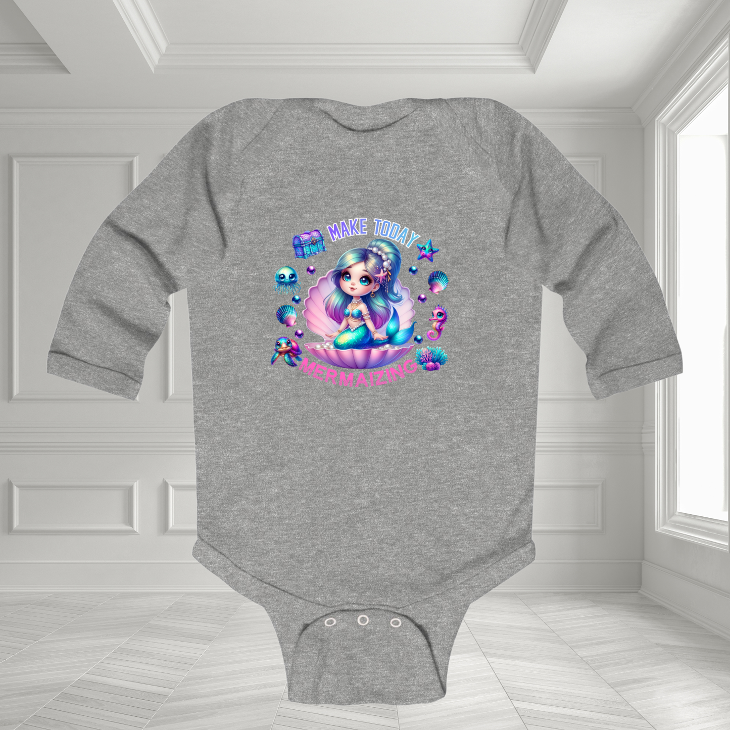 Make Today Mermaizing Infant Long Sleeve Onesie