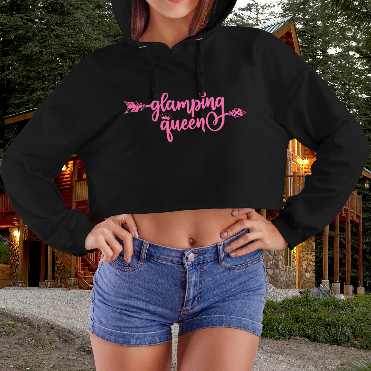 Glamping Queen Crop Hoodie