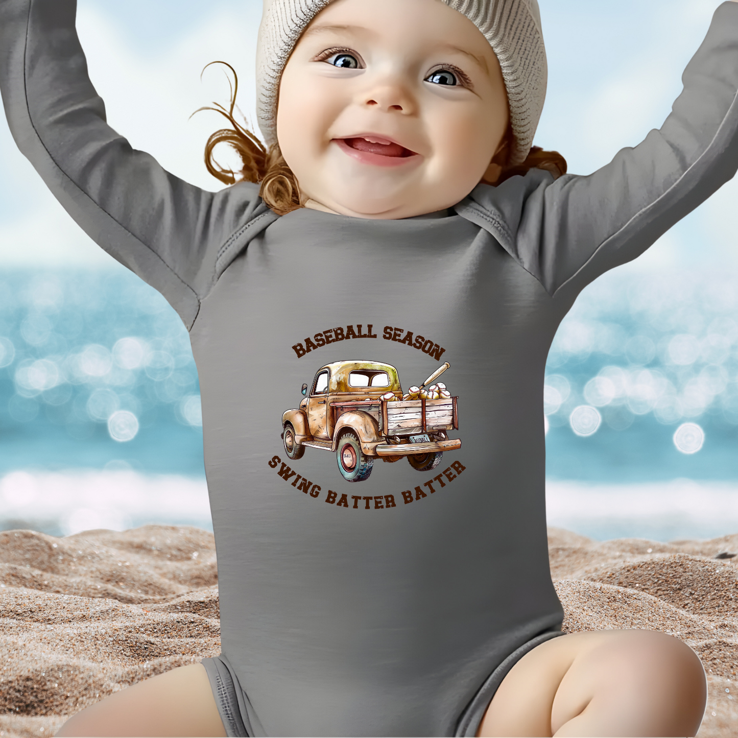 Baseball Season Infant Long Sleeve Onesie