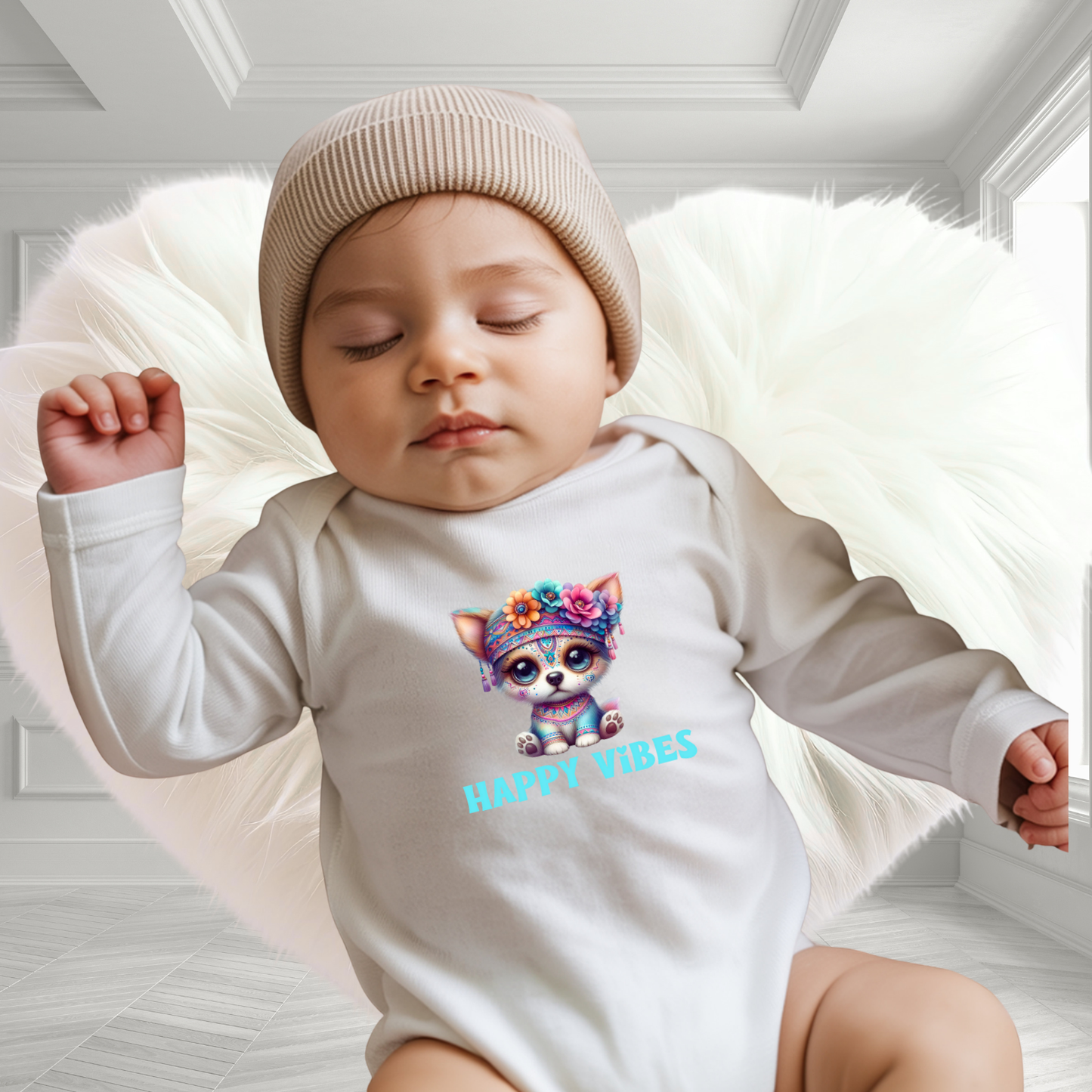 Happy Vibes Infant Long Sleeve Onesie