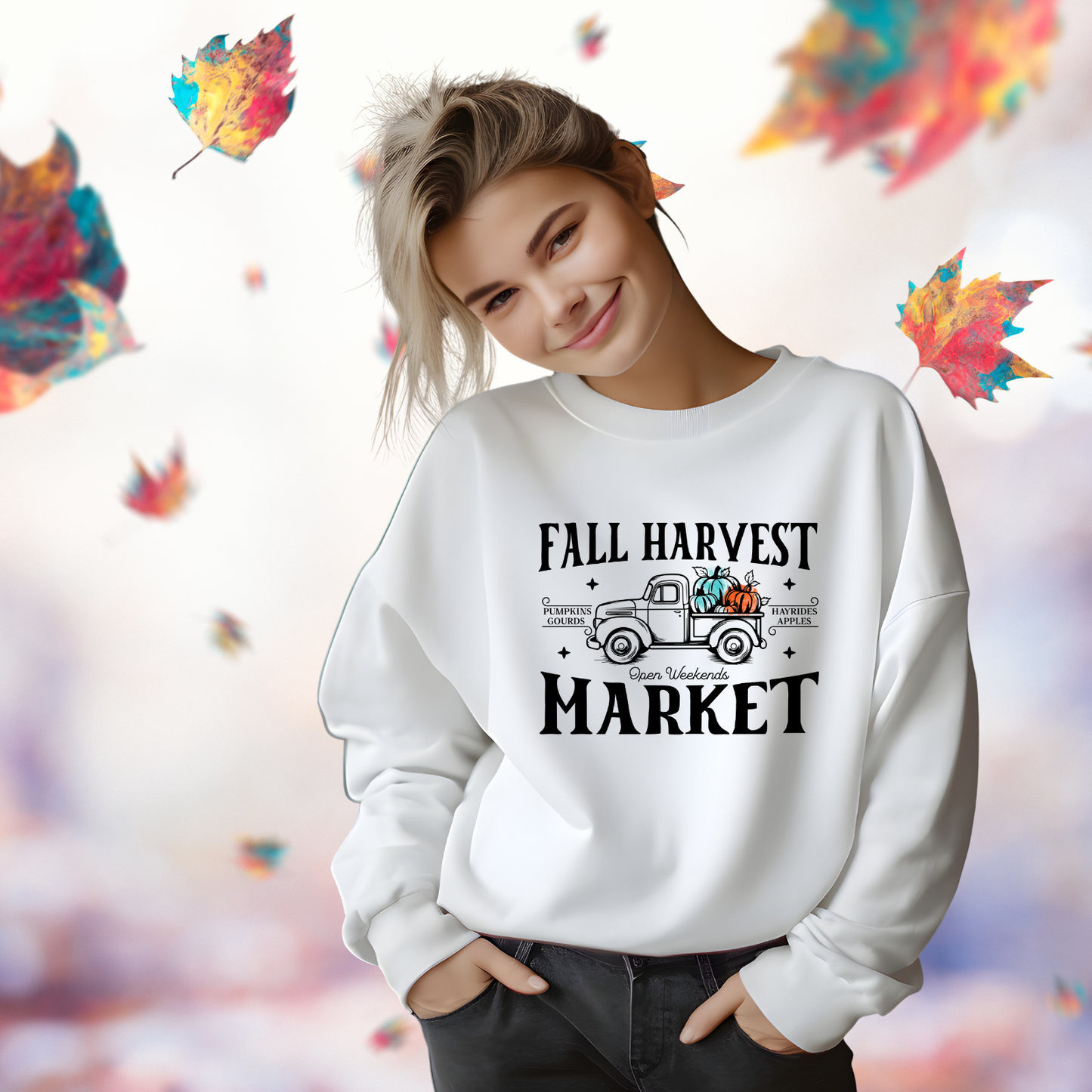 Fall Harvest Market Crewneck Sweatshirt