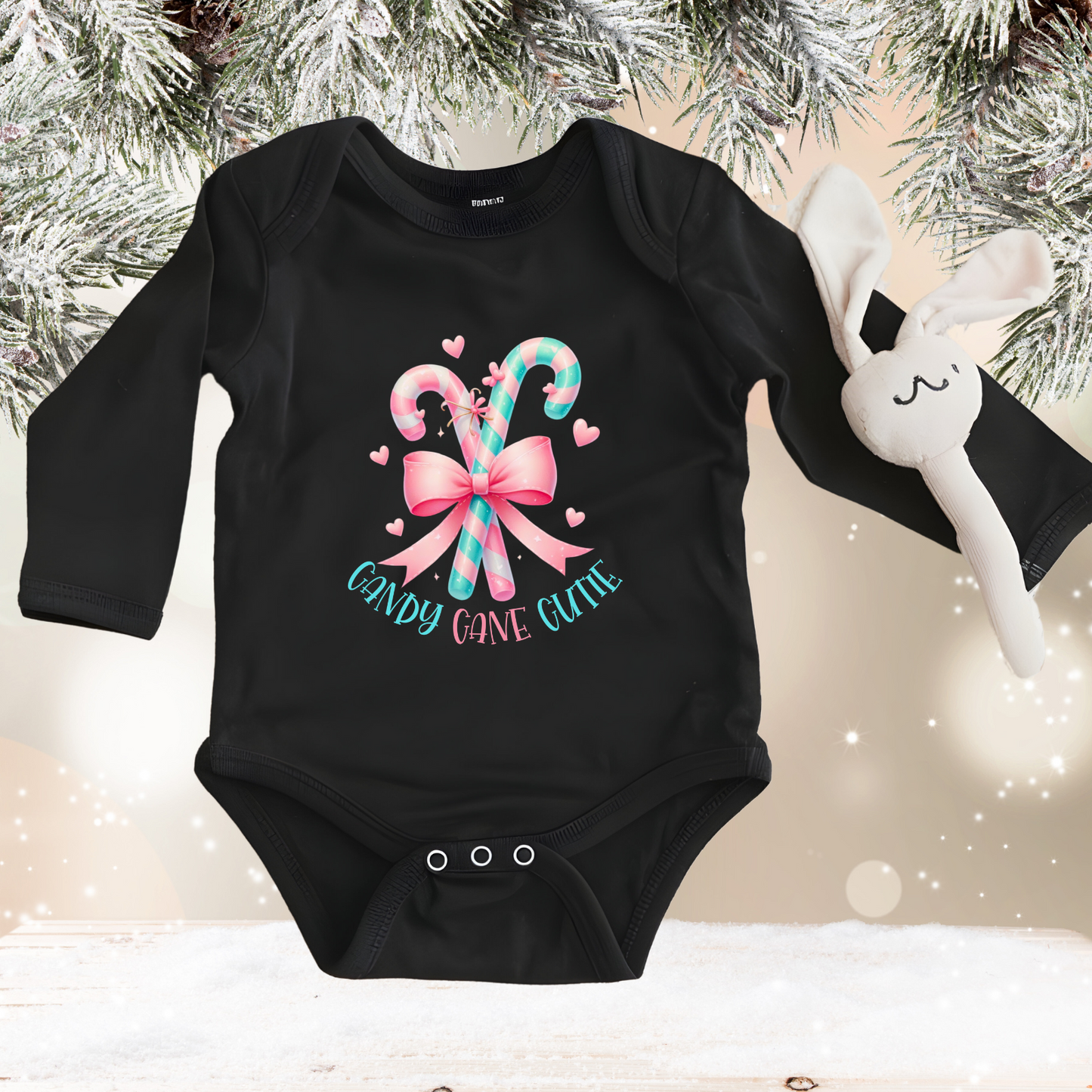 Candy Cane Cutie Infant Long Sleeve Onesie