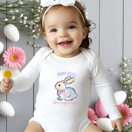 Bunny Kisses, Spring Wishes Infant Long Sleeve Onesie