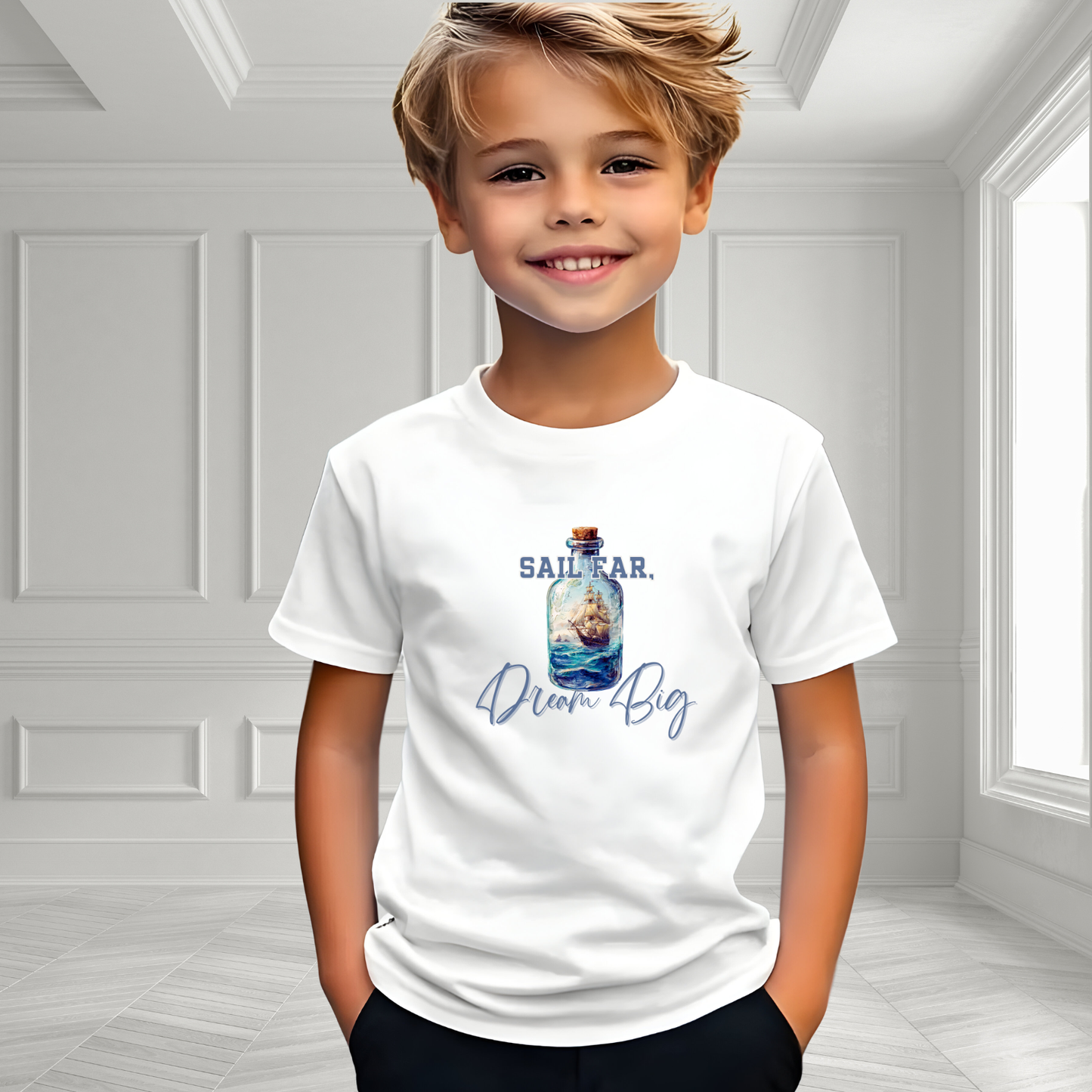 Sail Far, Dream Big Kid's T-Shirt