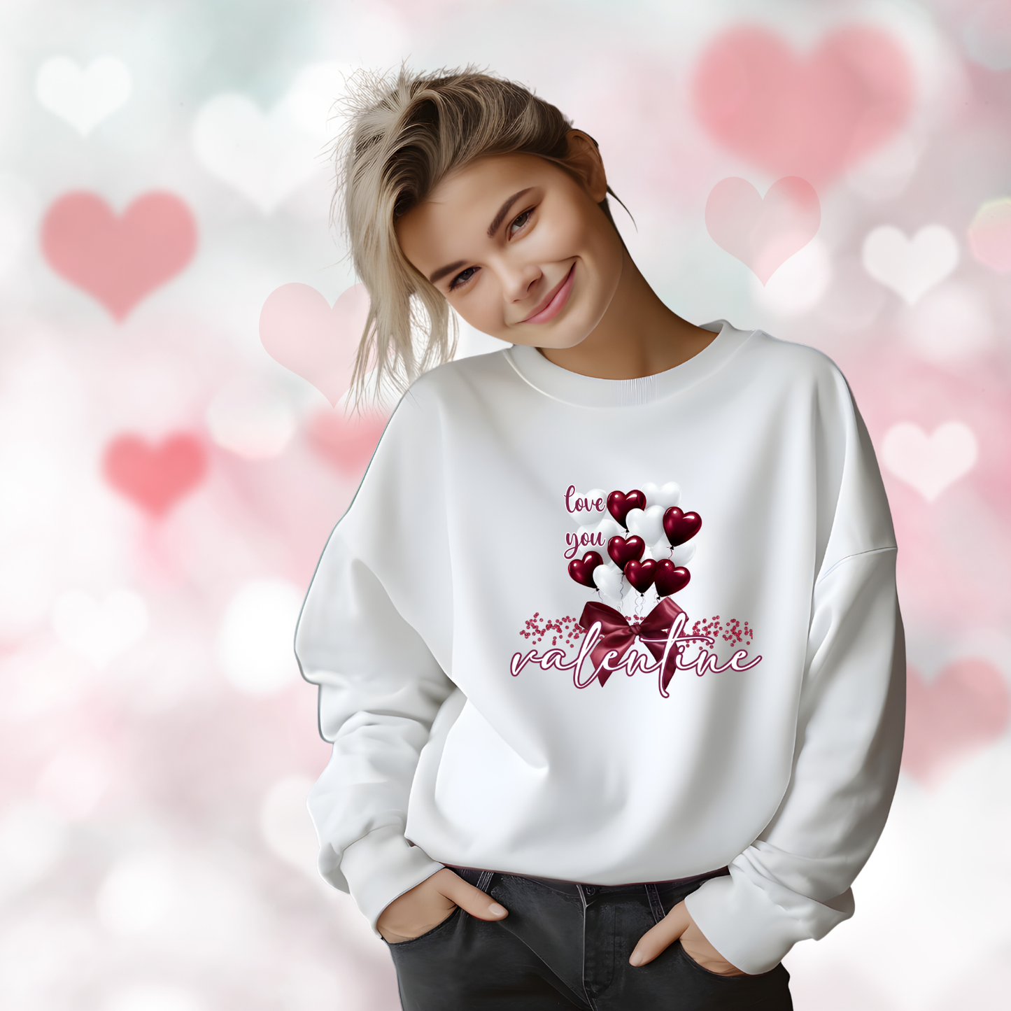 Love You Valentine Crewneck Sweatshirt