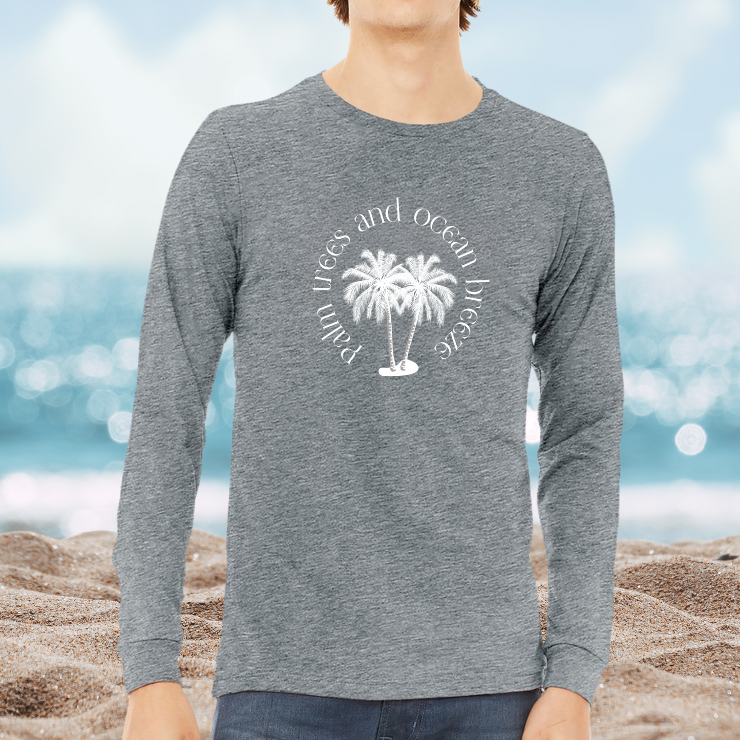 Palm Trees And Ocean Breeze Long Sleeve Tee