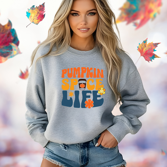 Retro Pumpkin Spice Life Crewneck Sweatshirt