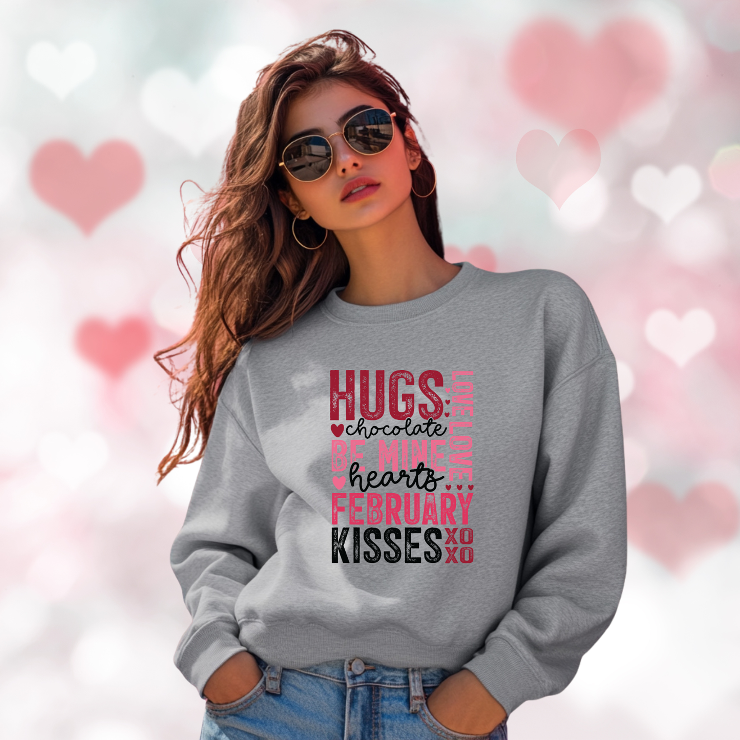 Valentine Typography Crewneck Sweatshirt