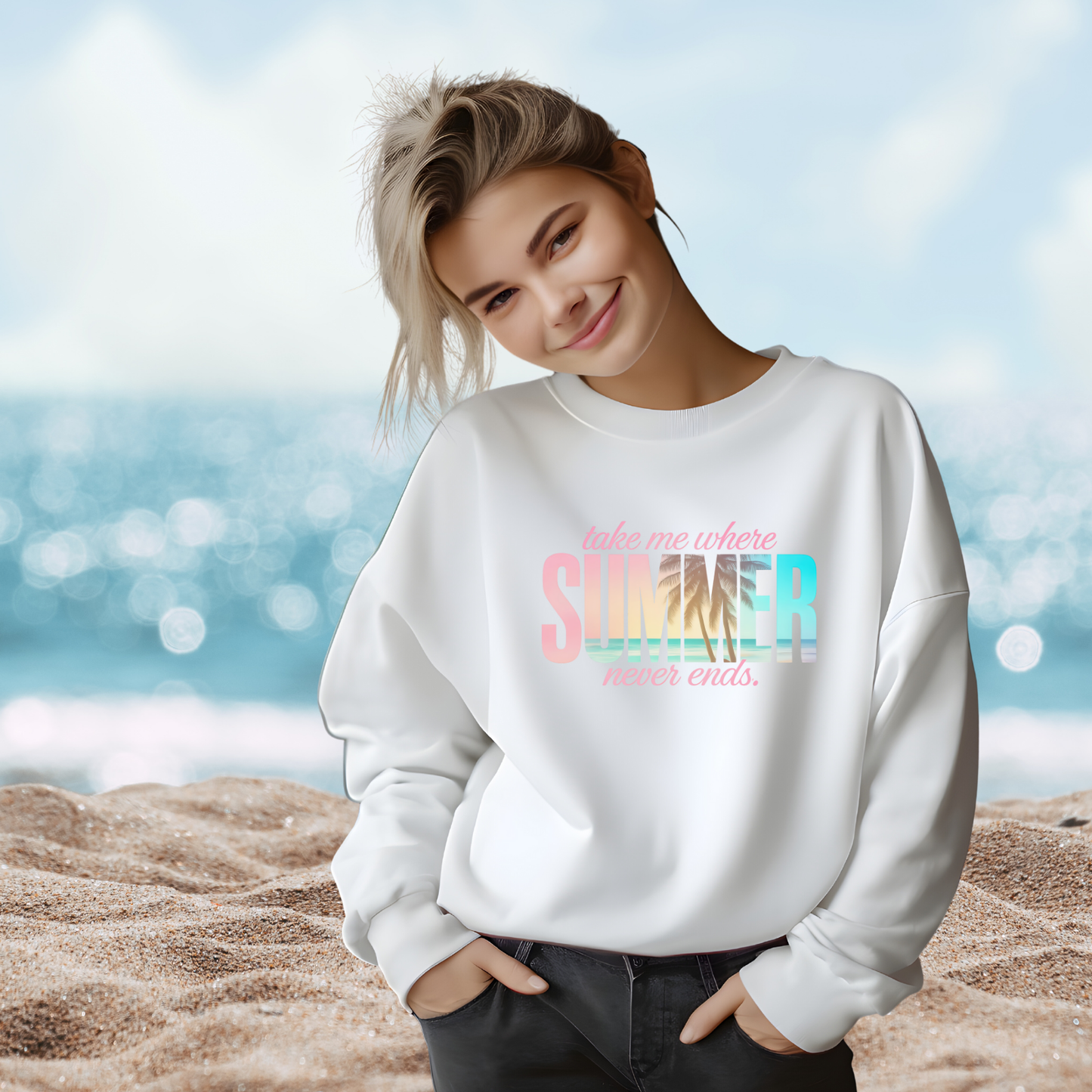Where Summer Never Ends Crewneck Sweatshirt