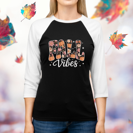Fall Vibes Floral Baseball Tee