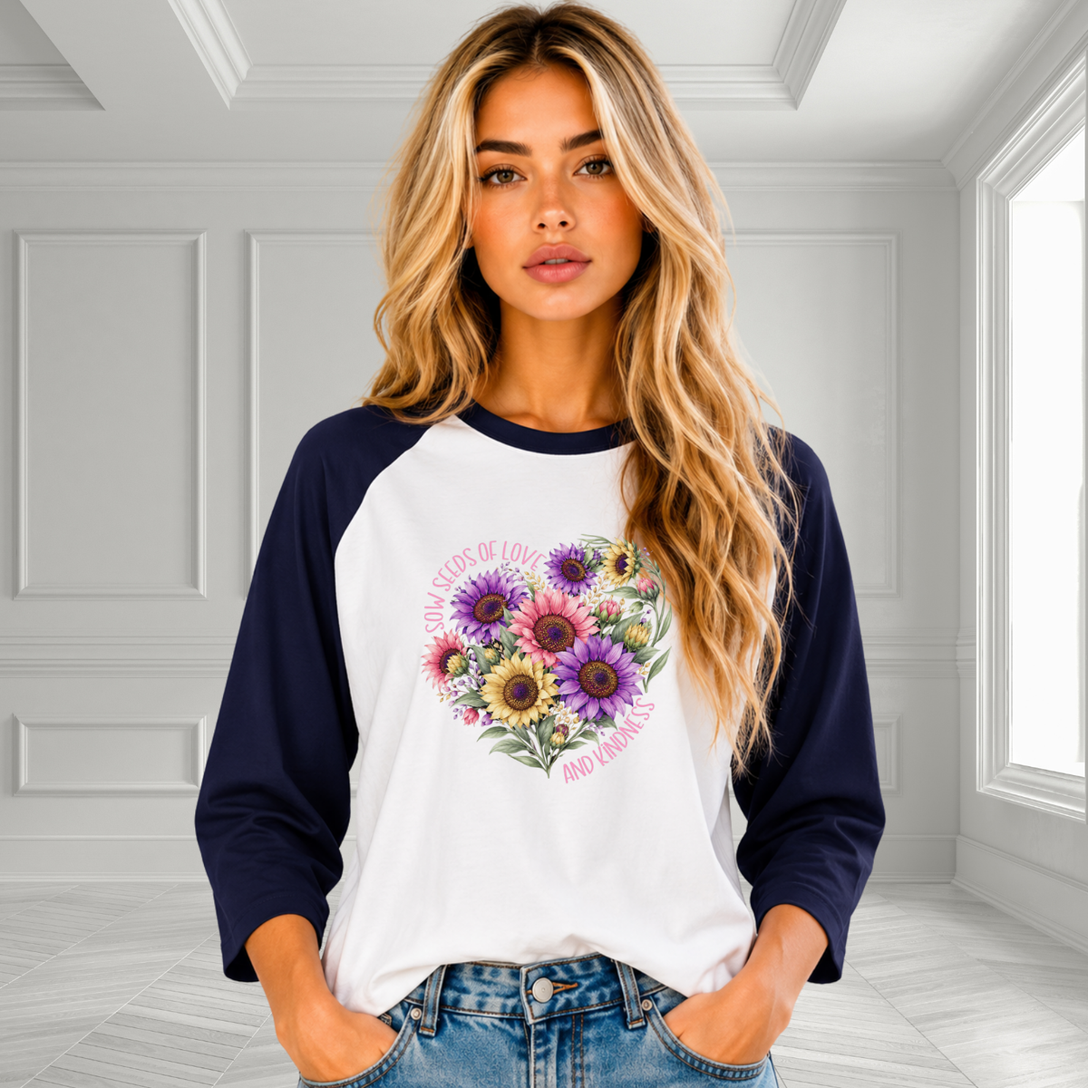 Sow Seeds Of Love And Kindness Baseball Tee