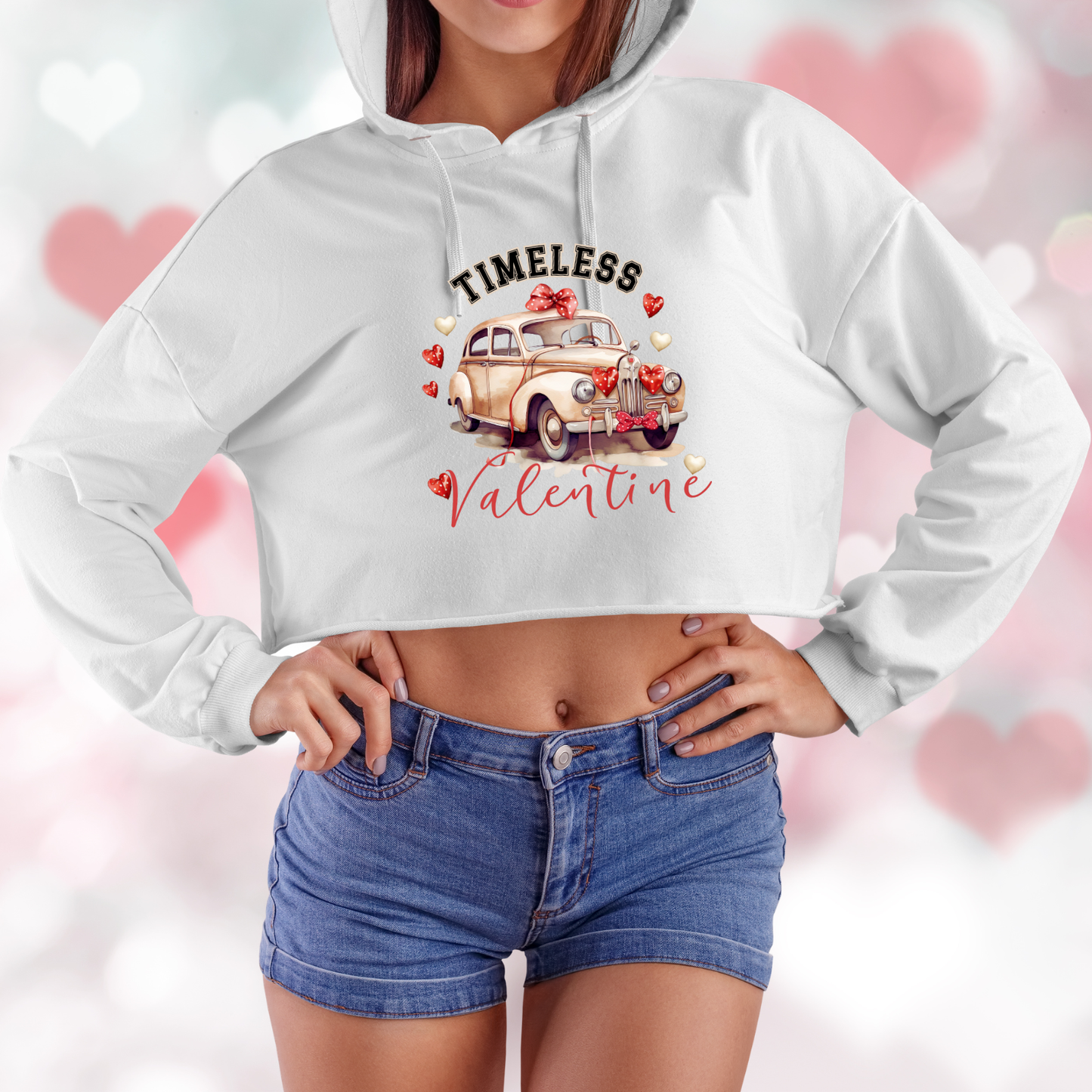 Timeless Valentine Crop Hoodie