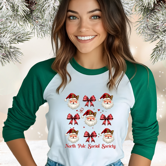 North Pole Social Society Baseball Tee