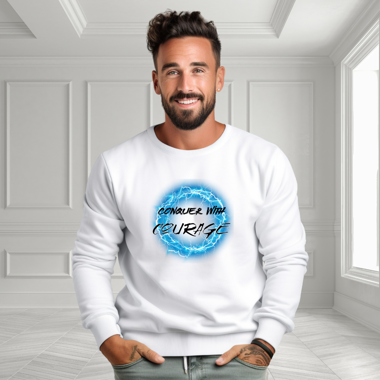 Conquer With Courage Crewneck Sweatshirt