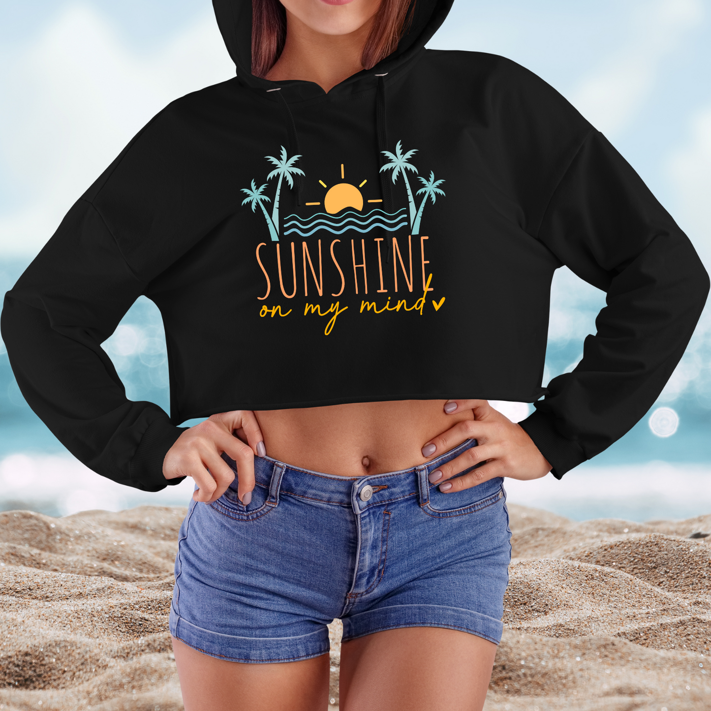 Sunshine on My Mind Crop Hoodie