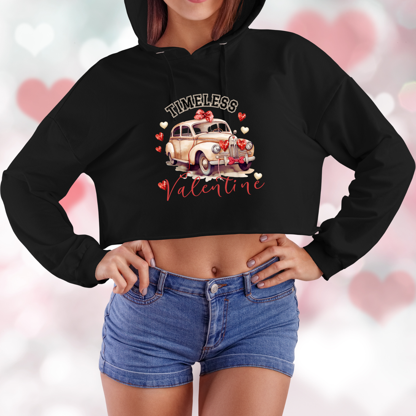 Timeless Valentine Crop Hoodie