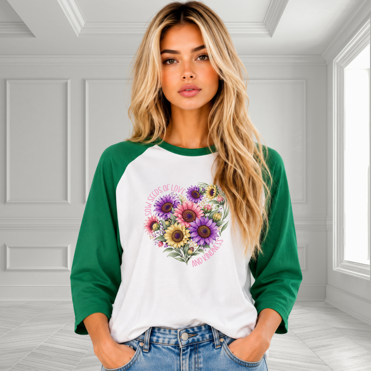 Sow Seeds Of Love And Kindness Baseball Tee