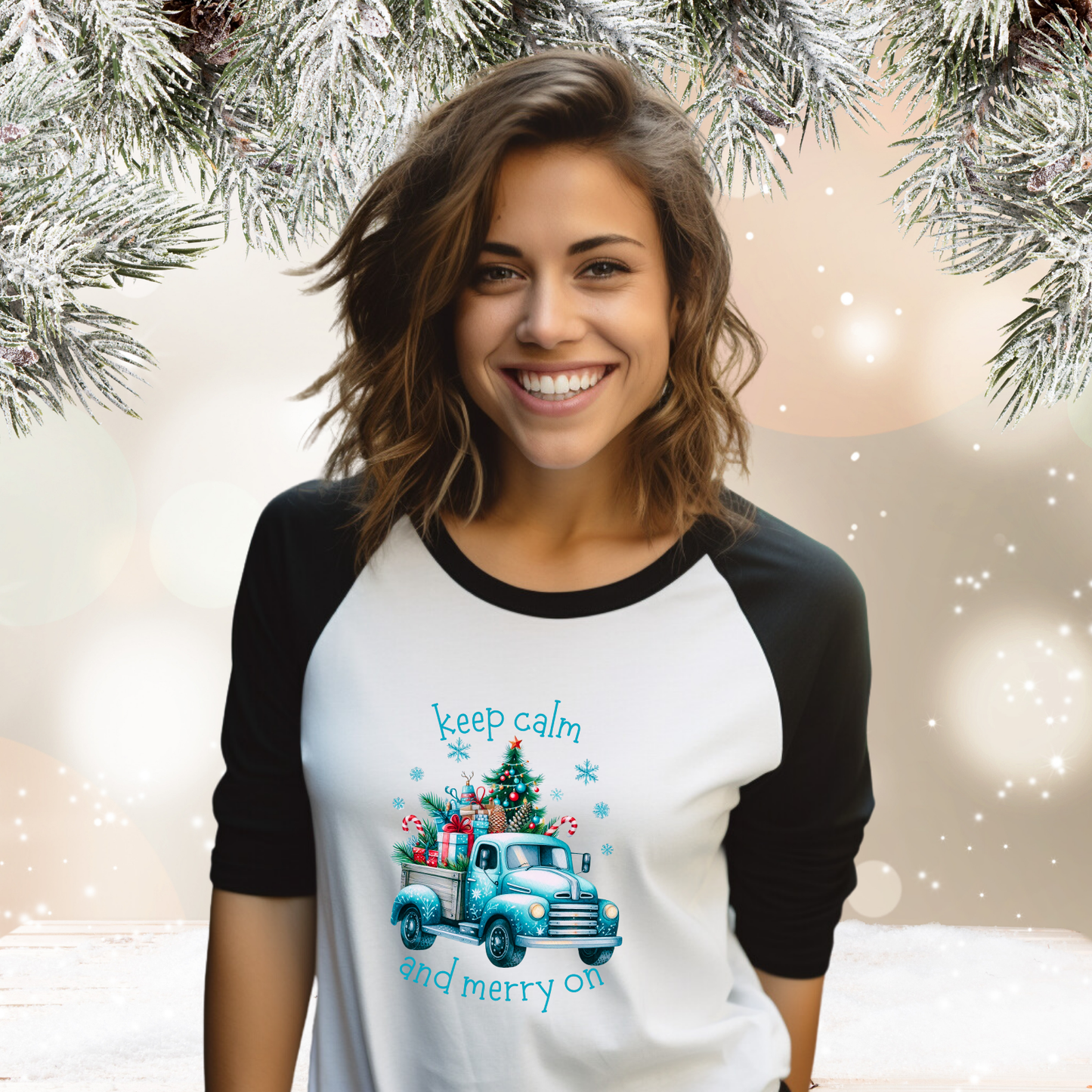 Keep Calm And Merry On Baseball Tee