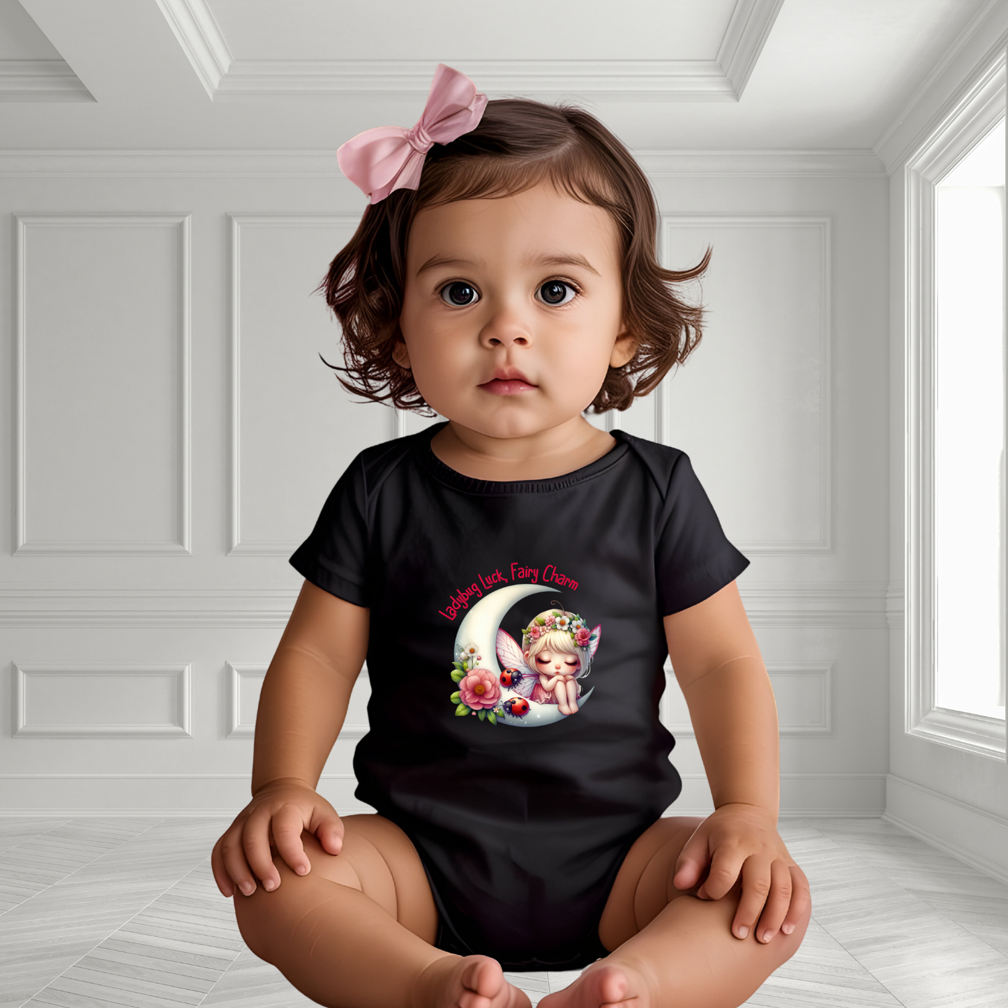 Ladybug Luck, Fairy Charm Infant Short Sleeve Onesie