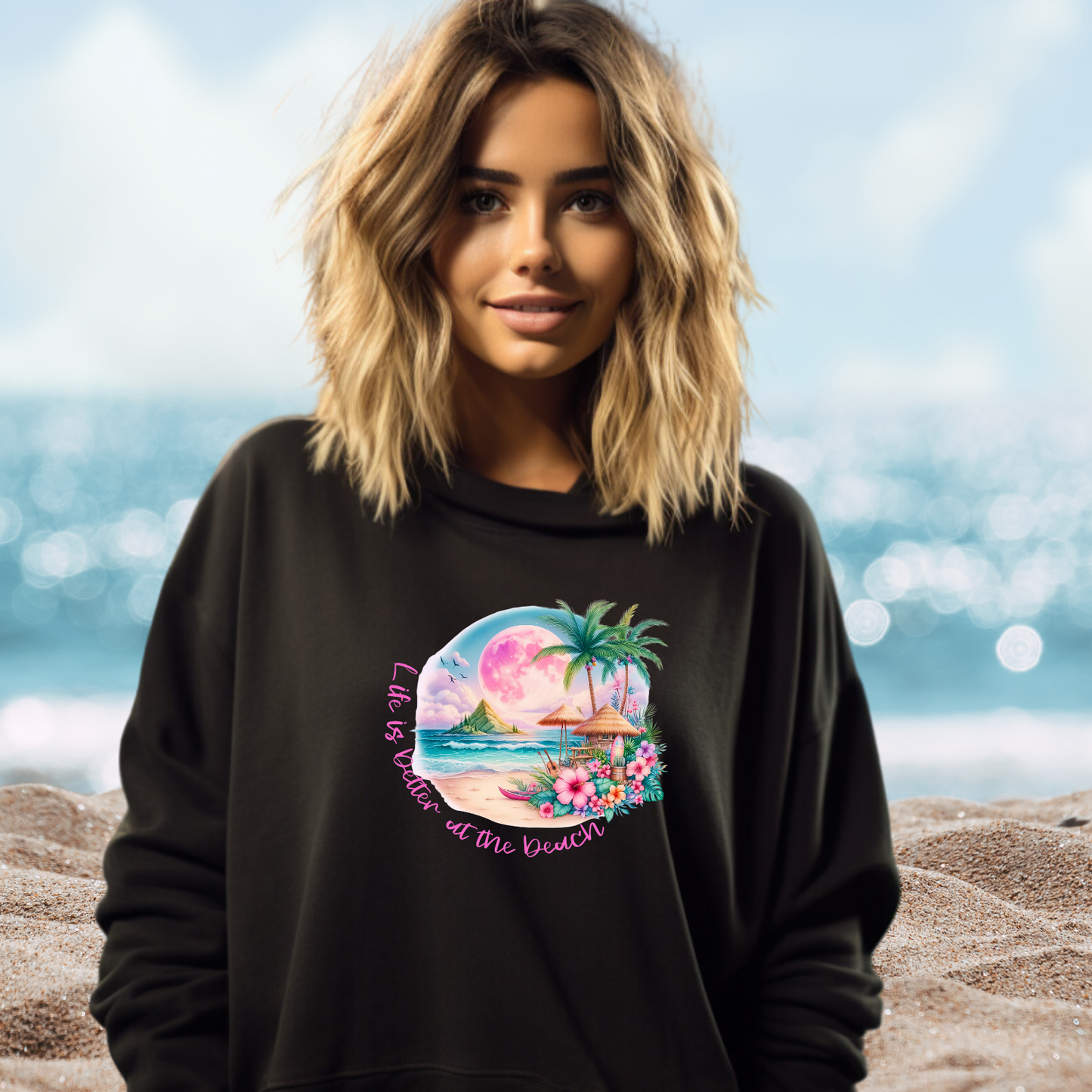 Life Is Better At The Beach Crewneck Sweatshirt